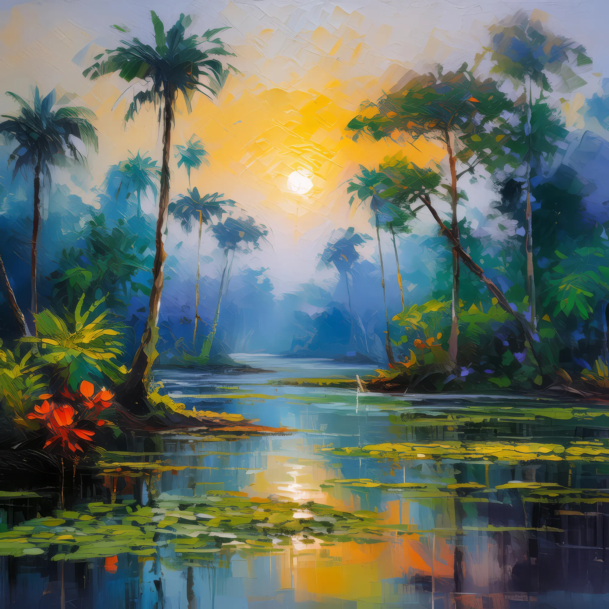 Painting: Swamp Misty Dawn