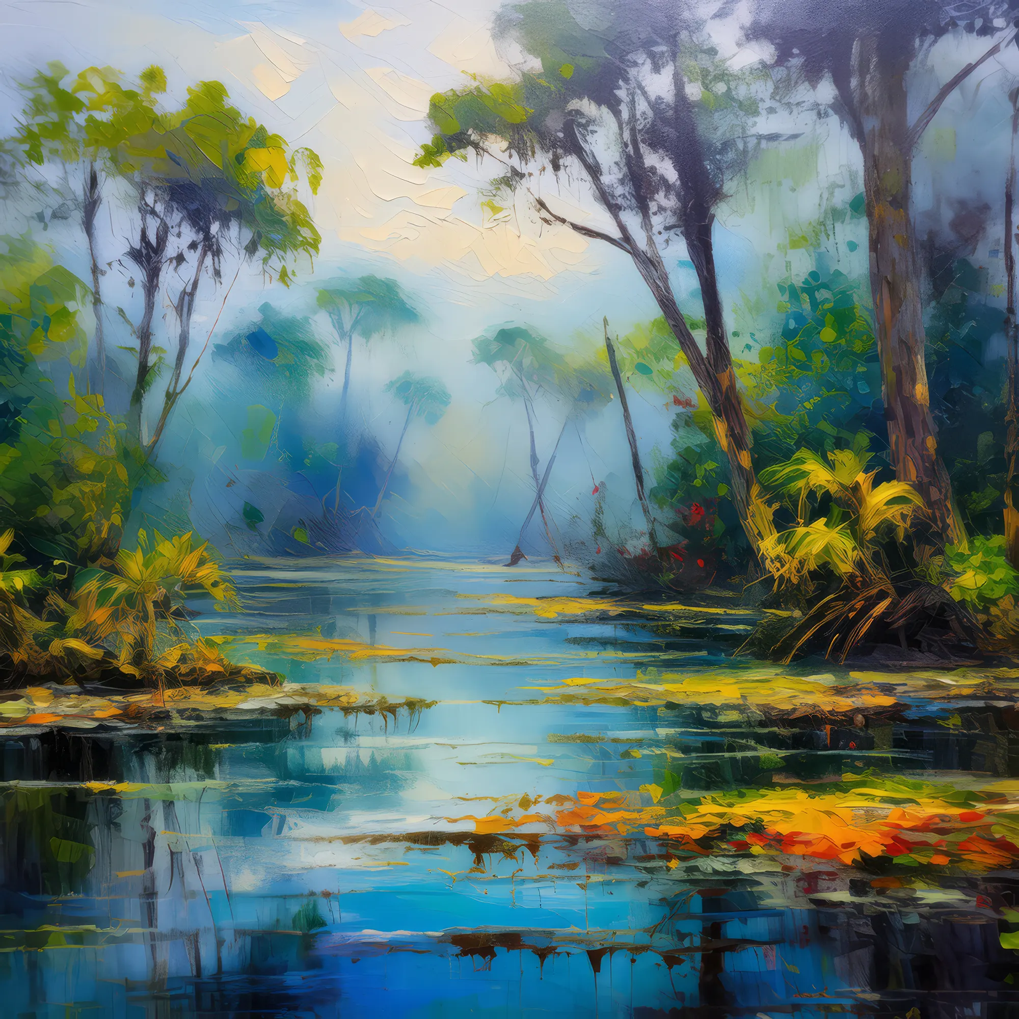 Painting: Swamp Misty Morning