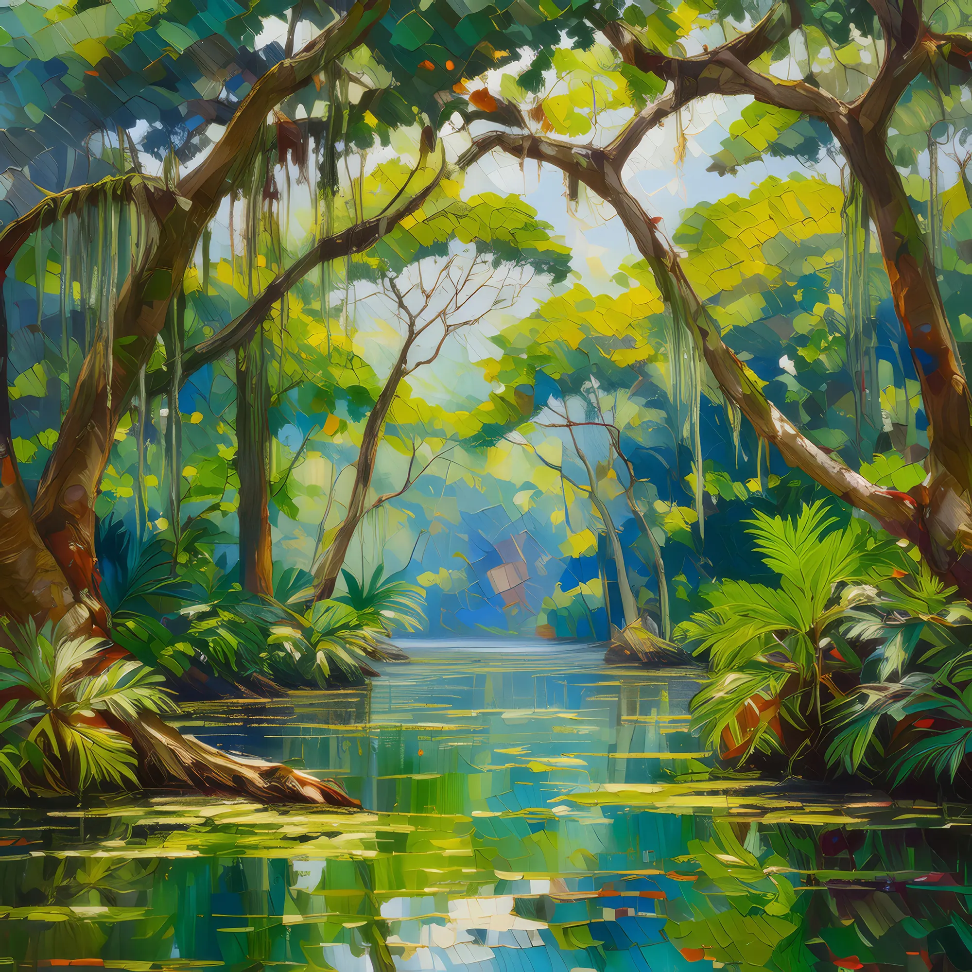 Painting: Swamp Tree Canopy