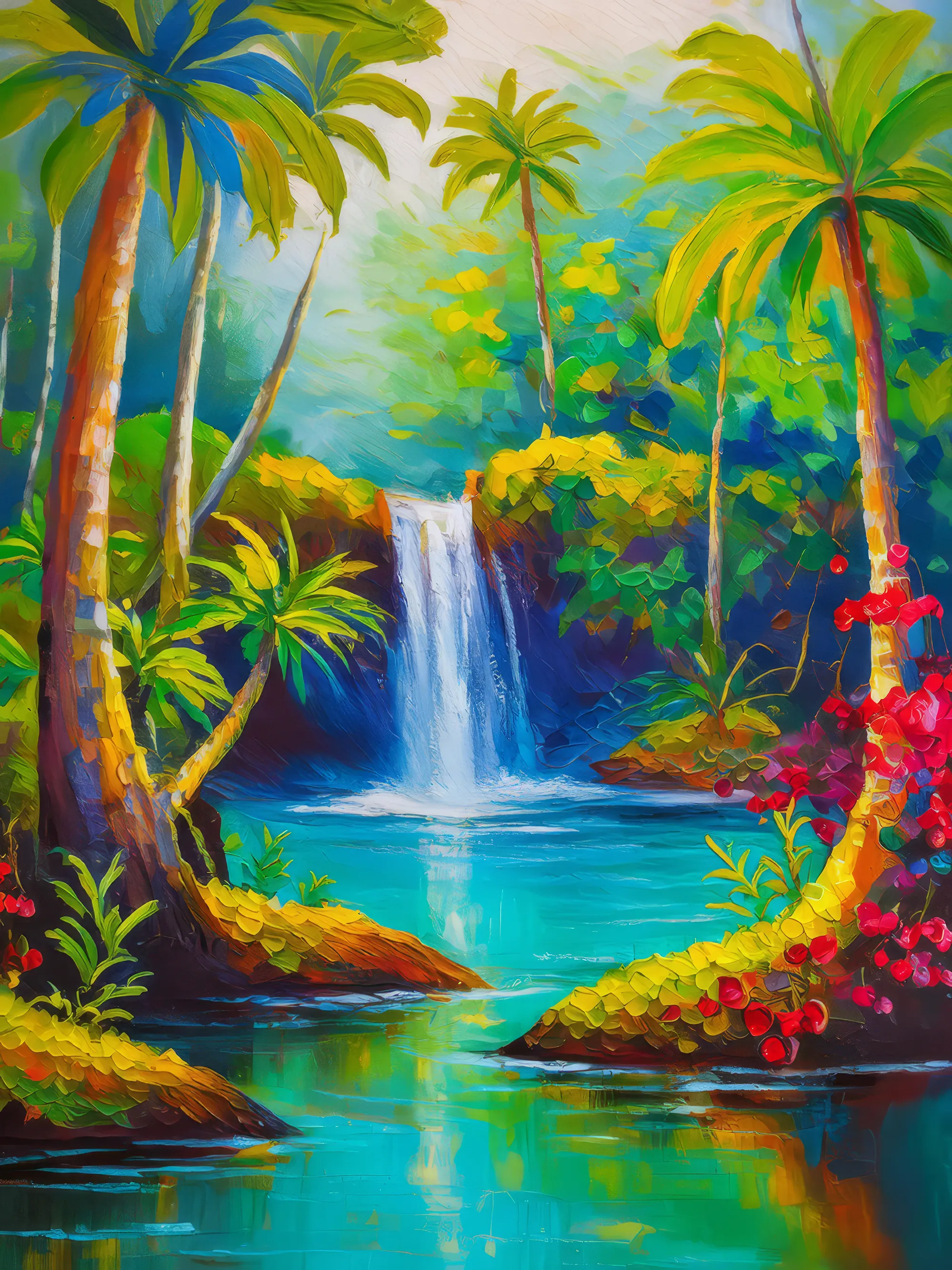 Painting: Swamp Waterfall Oasis