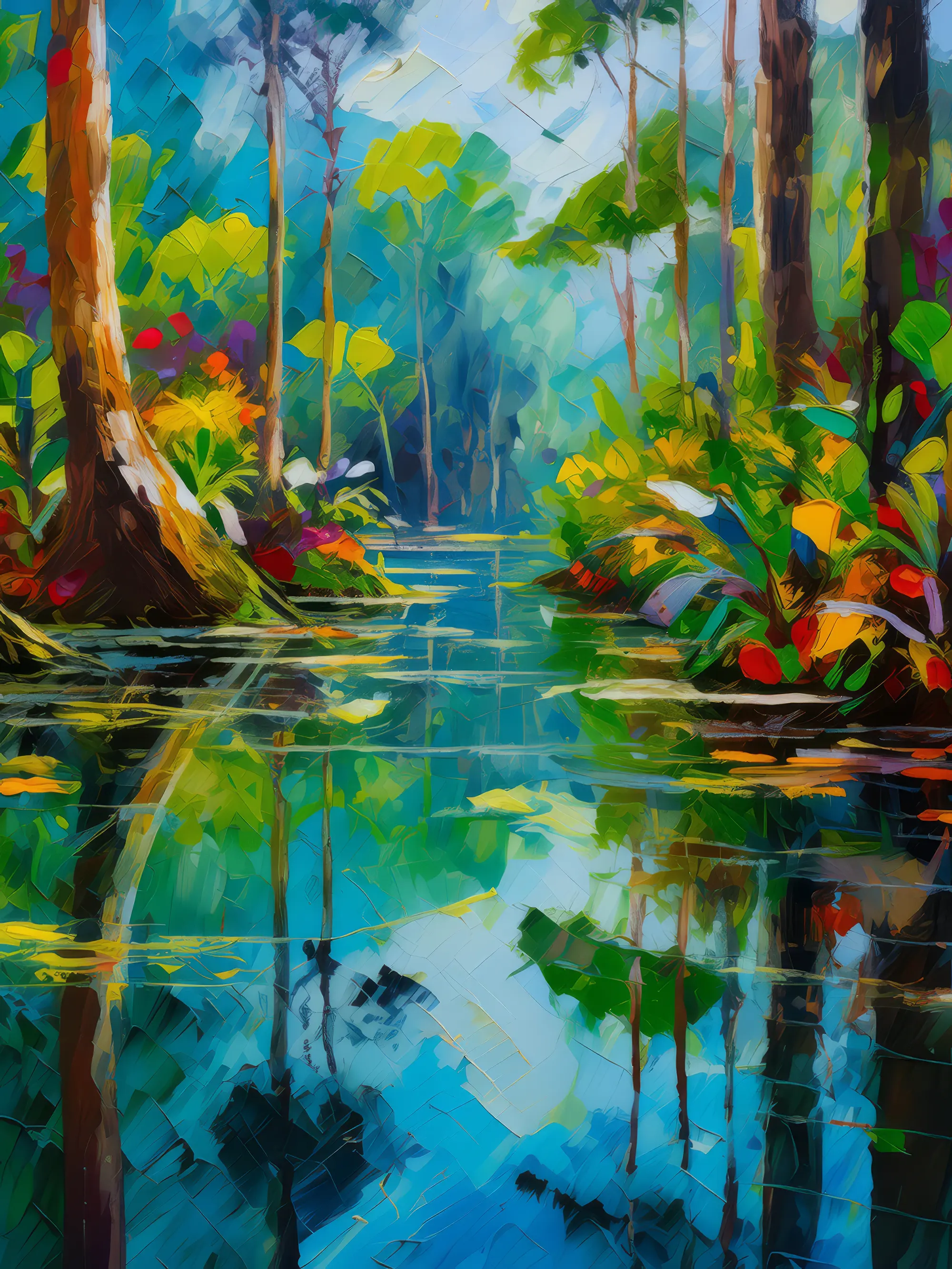 Painting: Swampy Reflections