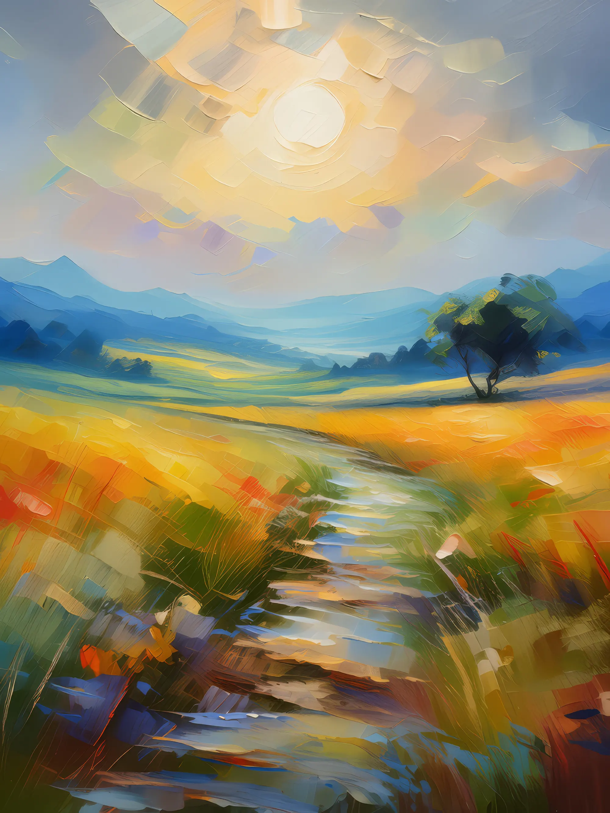 Painting: Temperate Grassland Mirage