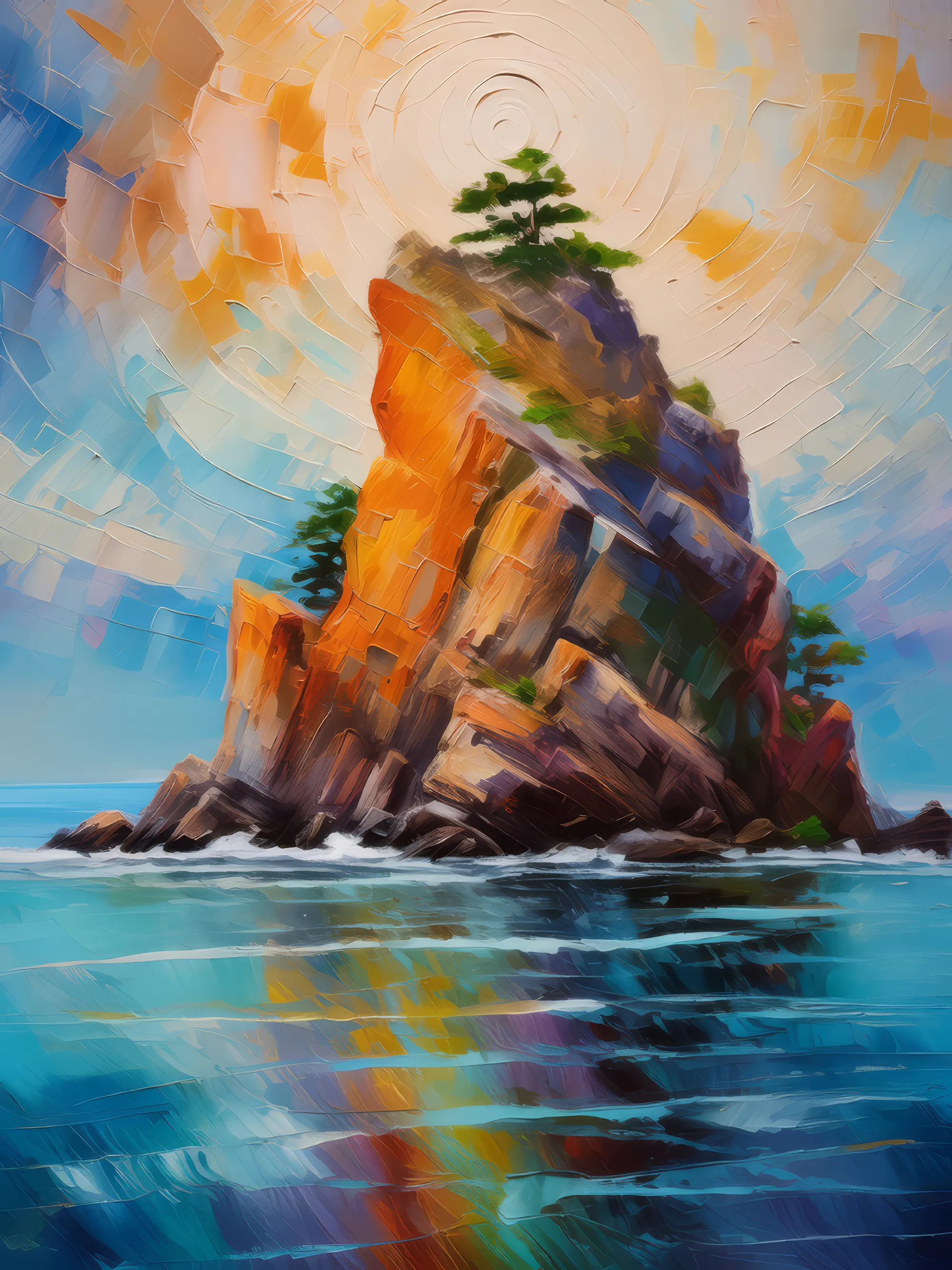 Painting: Tranquil Crag Tableau