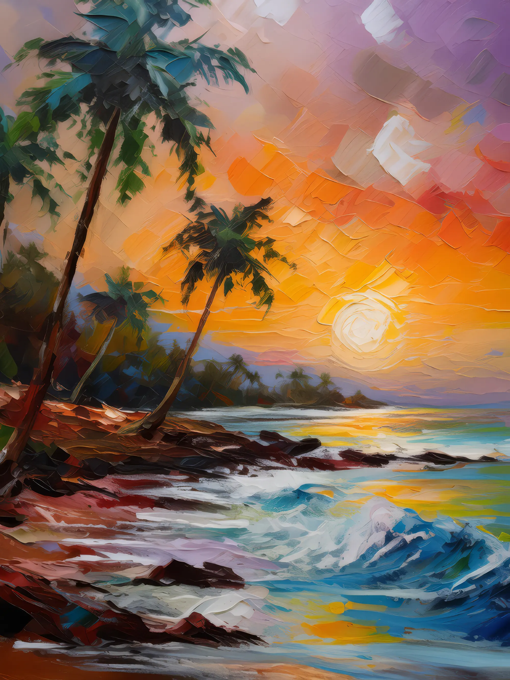 Painting: Tropical Beach Sunset