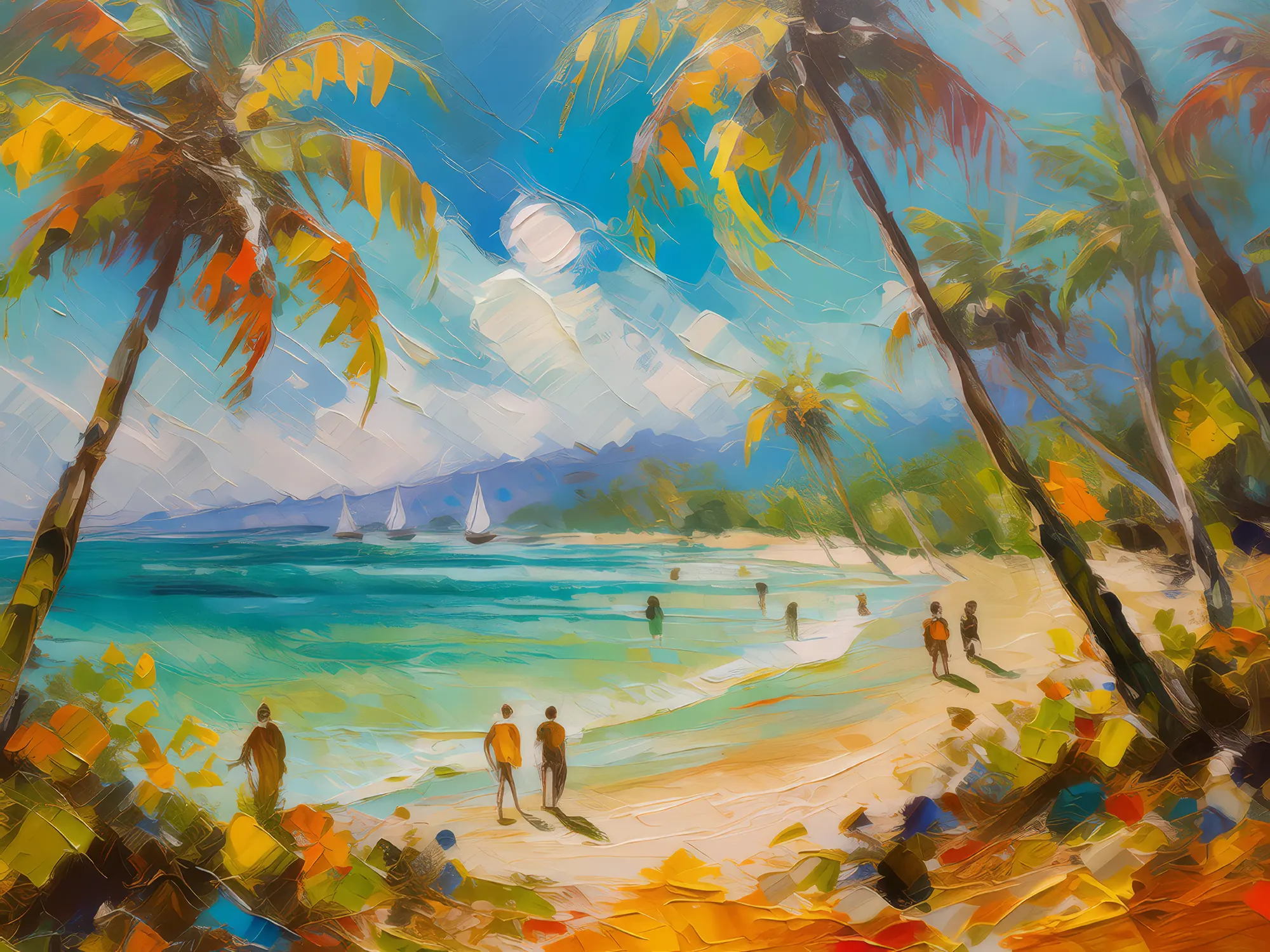 Painting: Tropical Beach at Noon