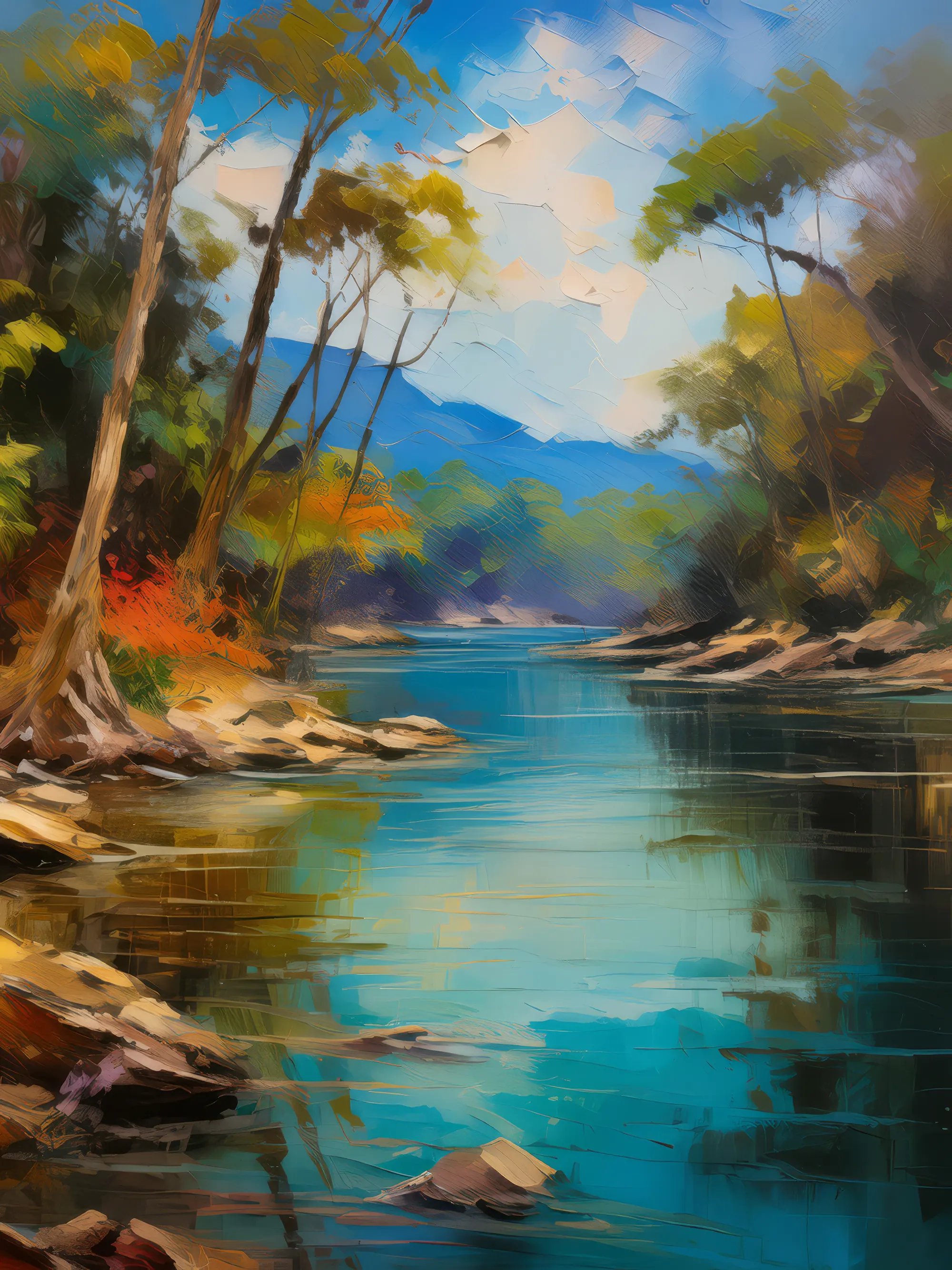 Painting: Tropical Dry Forest Riverbank