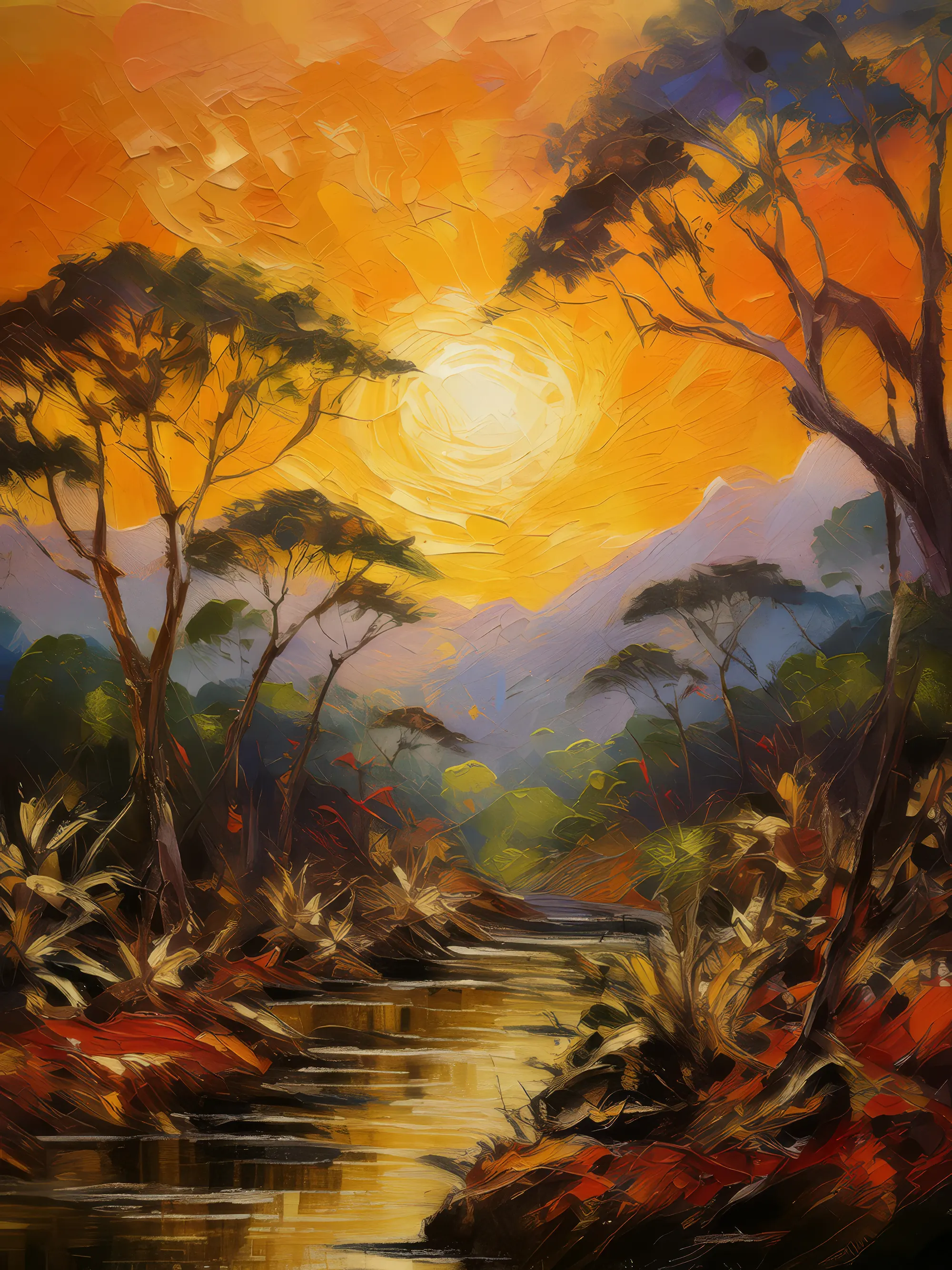 Painting: Tropical Dry Forest Sunset