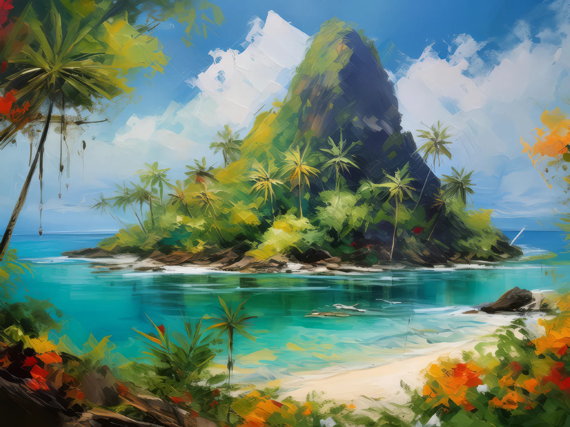 Painting: Tropical Island Oasis