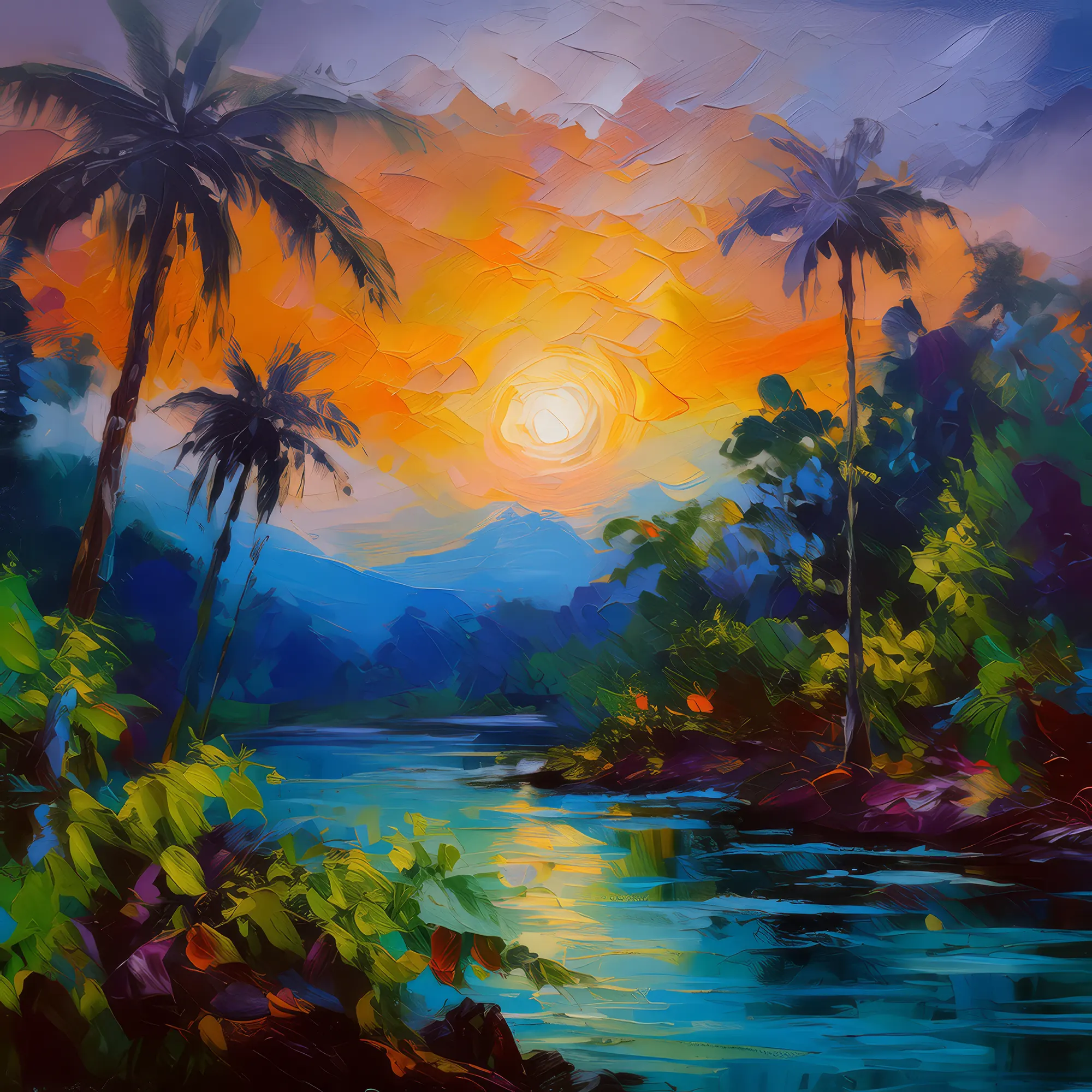 Painting: Tropical Jungle Twilight