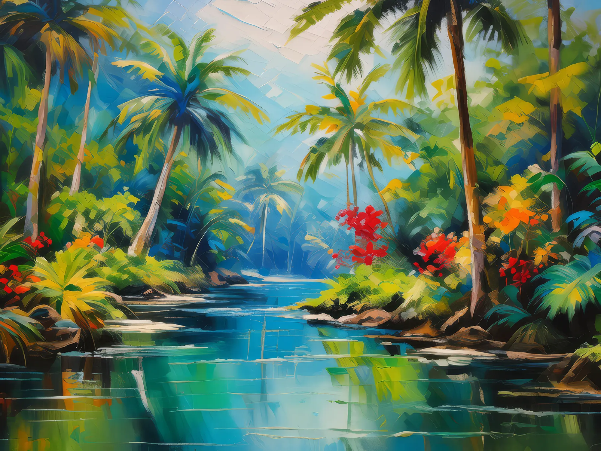 Painting: Tropical Jungle Waterway