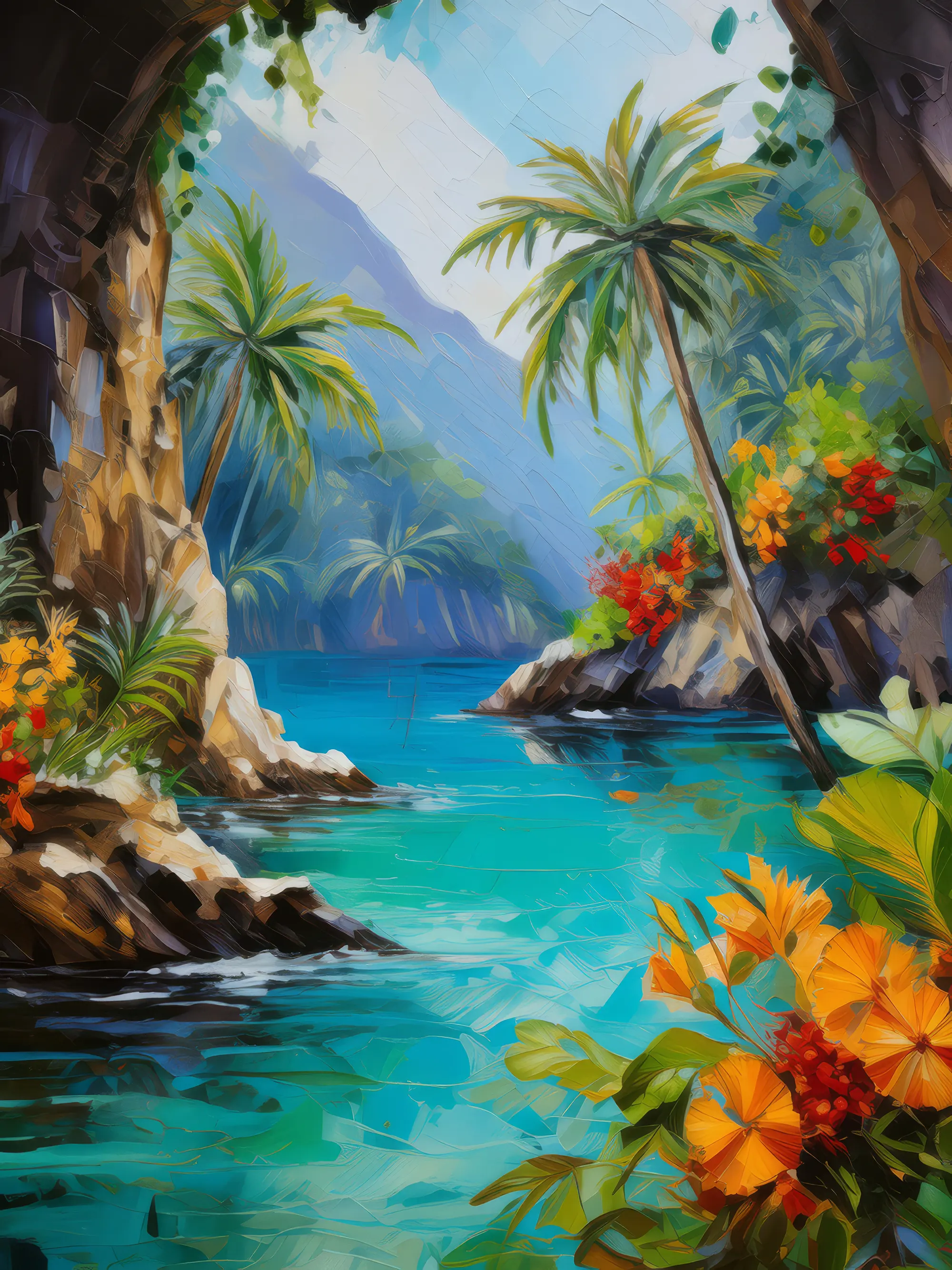 Painting: Tropical Lagoon Grotto