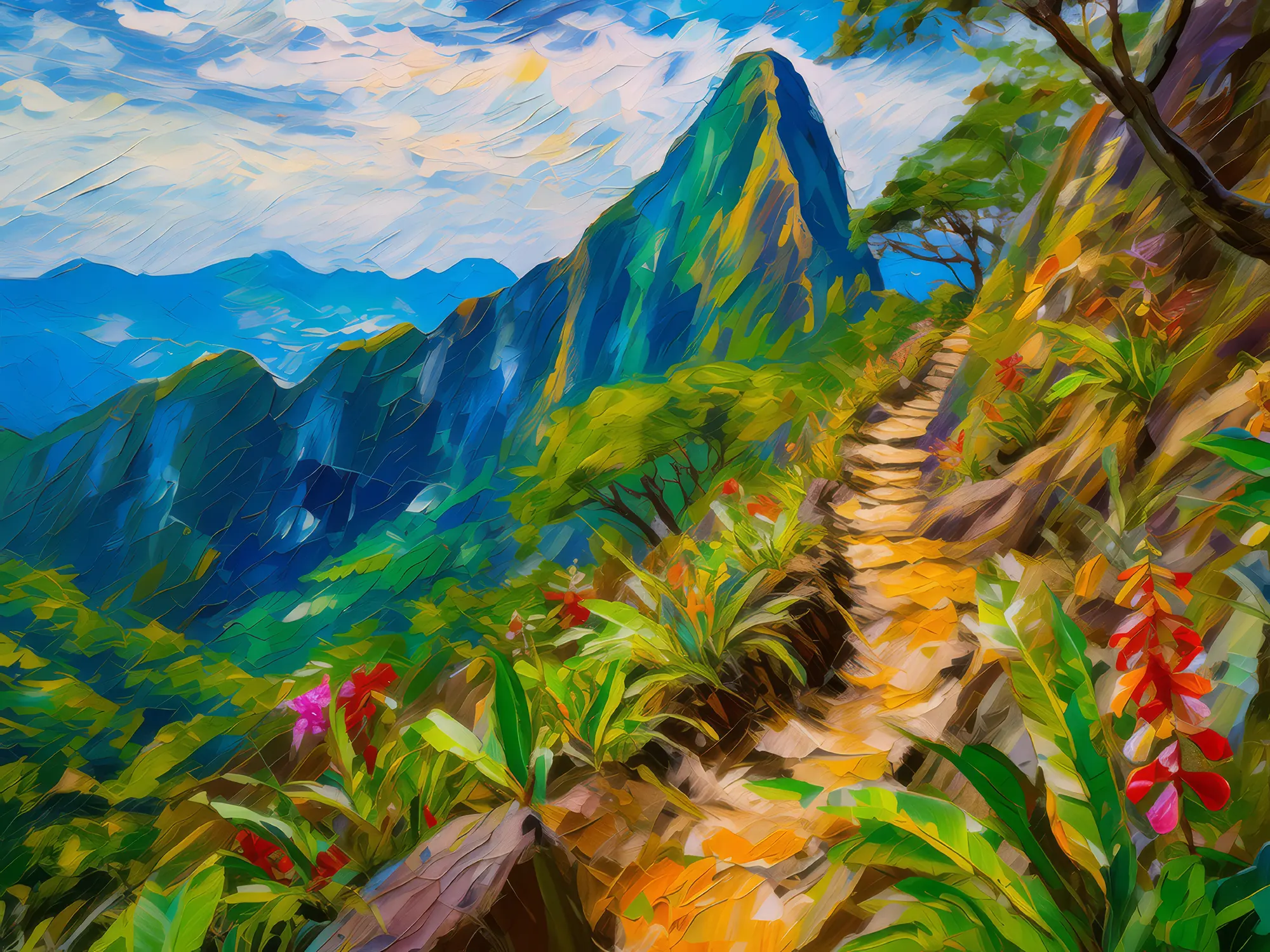 Painting: Tropical Mountain Trek