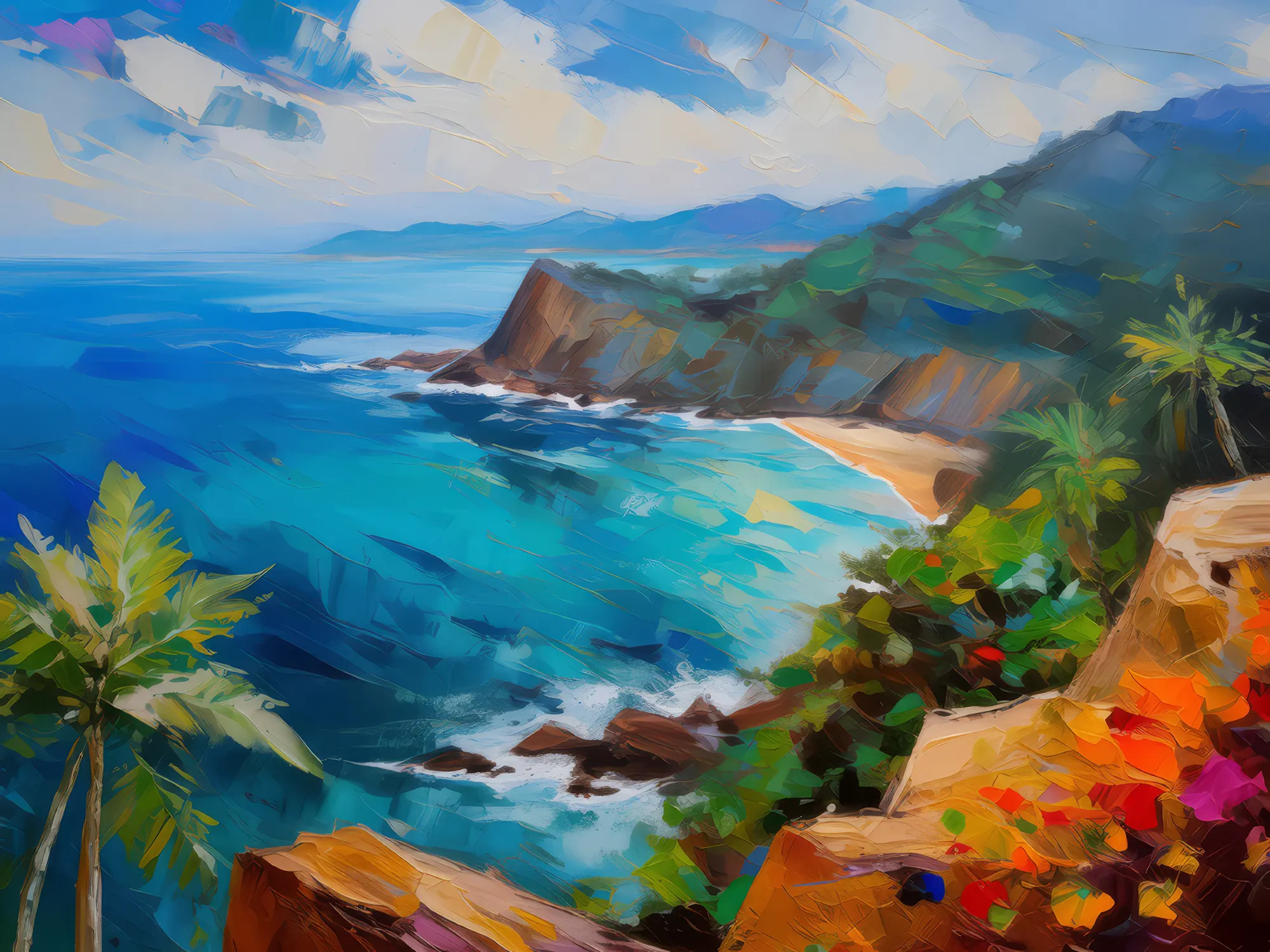 Painting: Tropical Ocean Overlook