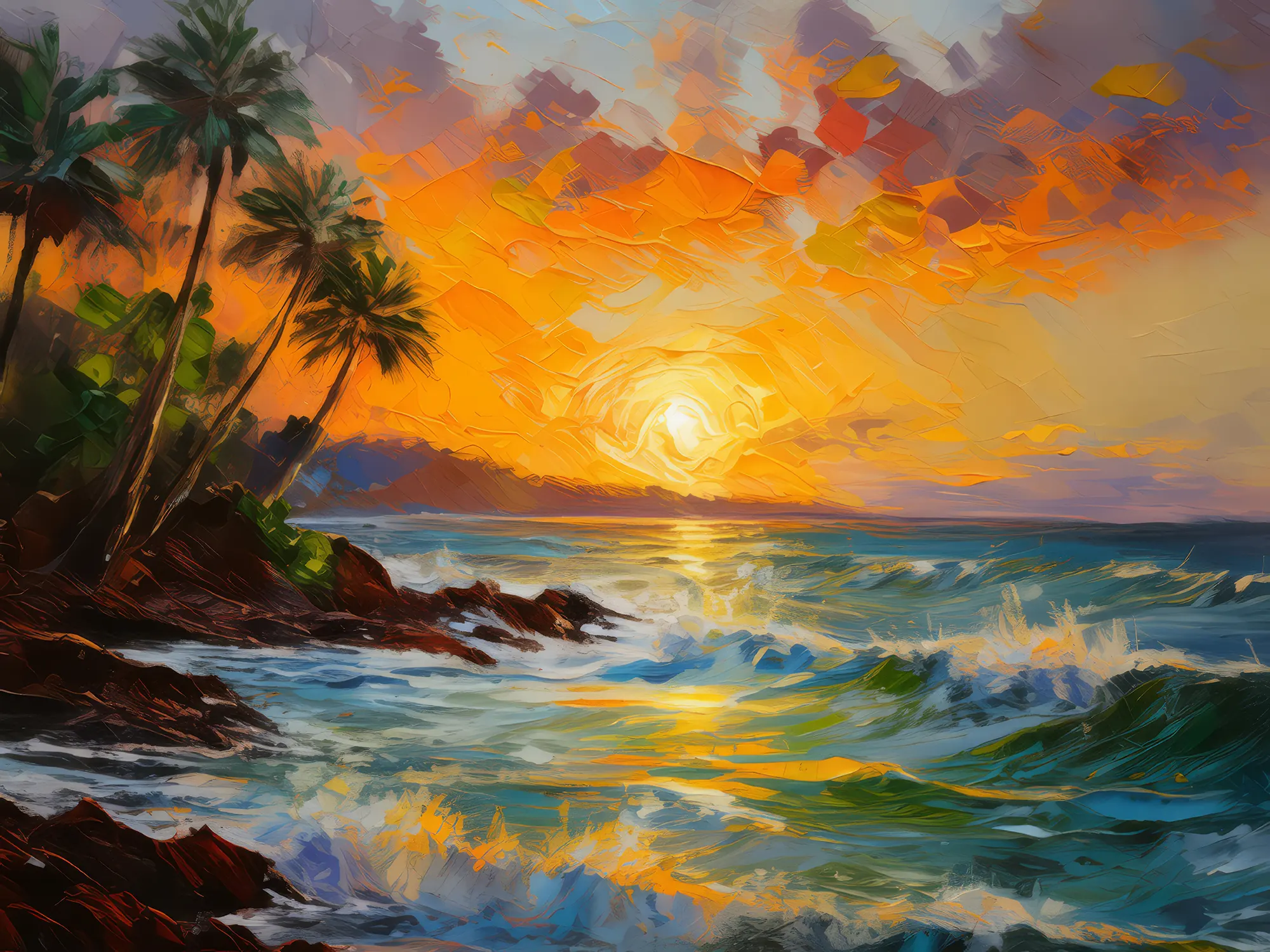 Painting: Tropical Ocean Sunset