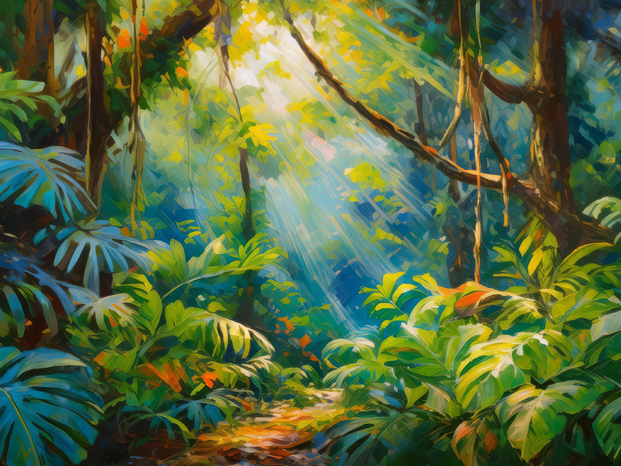 Painting: Tropical Rainforest Canopy