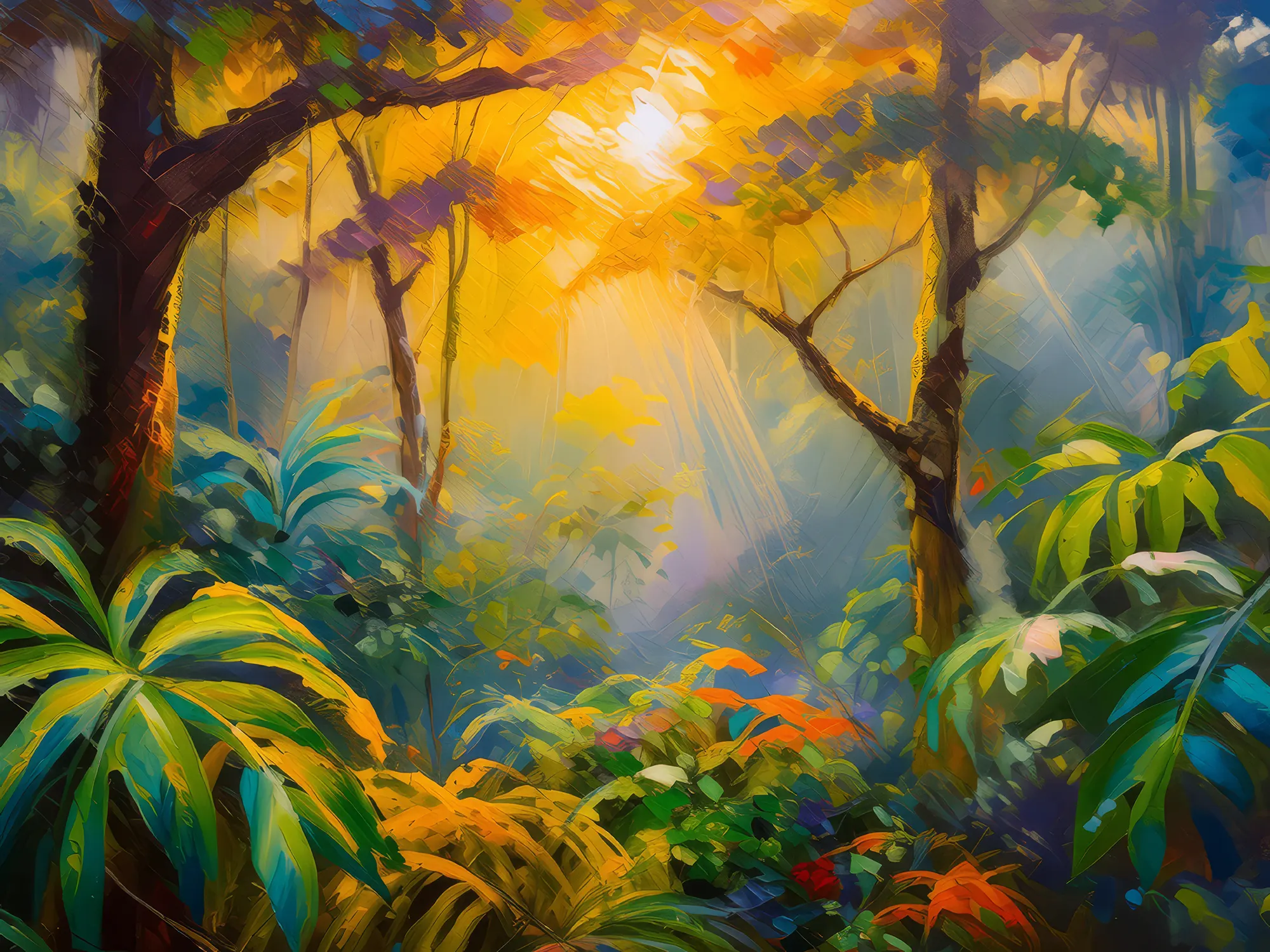 Painting: Tropical Rainforest Dawn