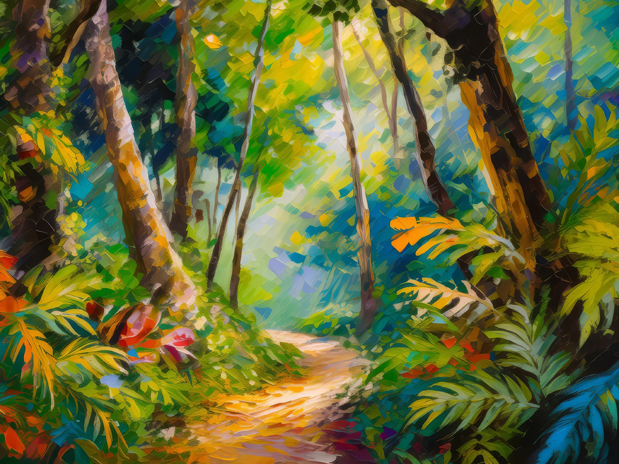 Painting: Tropical Rainforest Path