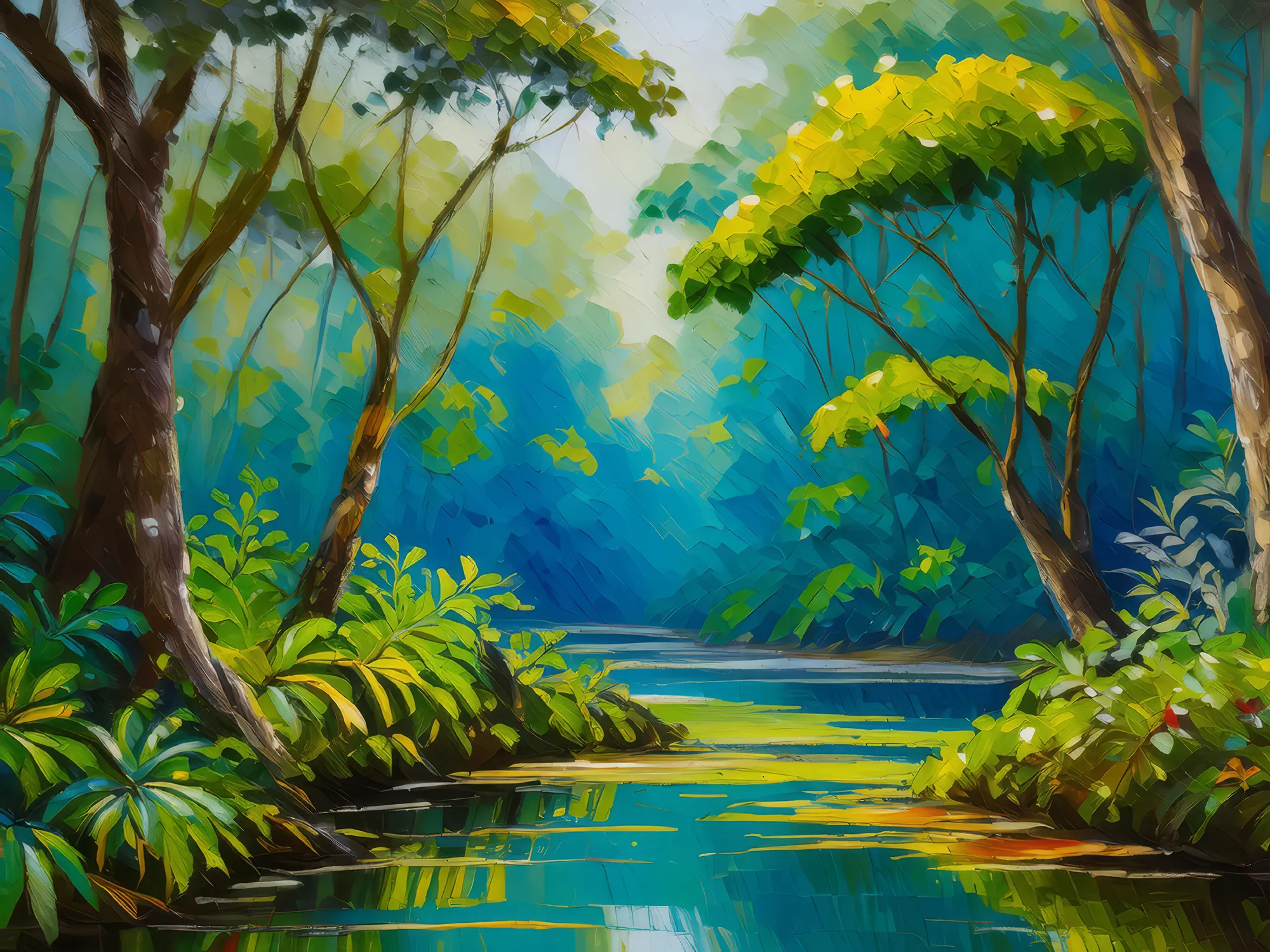 Painting: Tropical Swamp Canopy