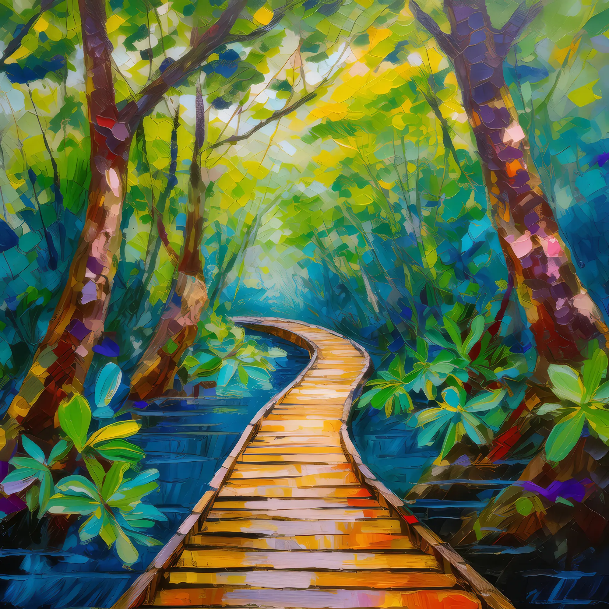 Painting: Tropical Swamp Pathway