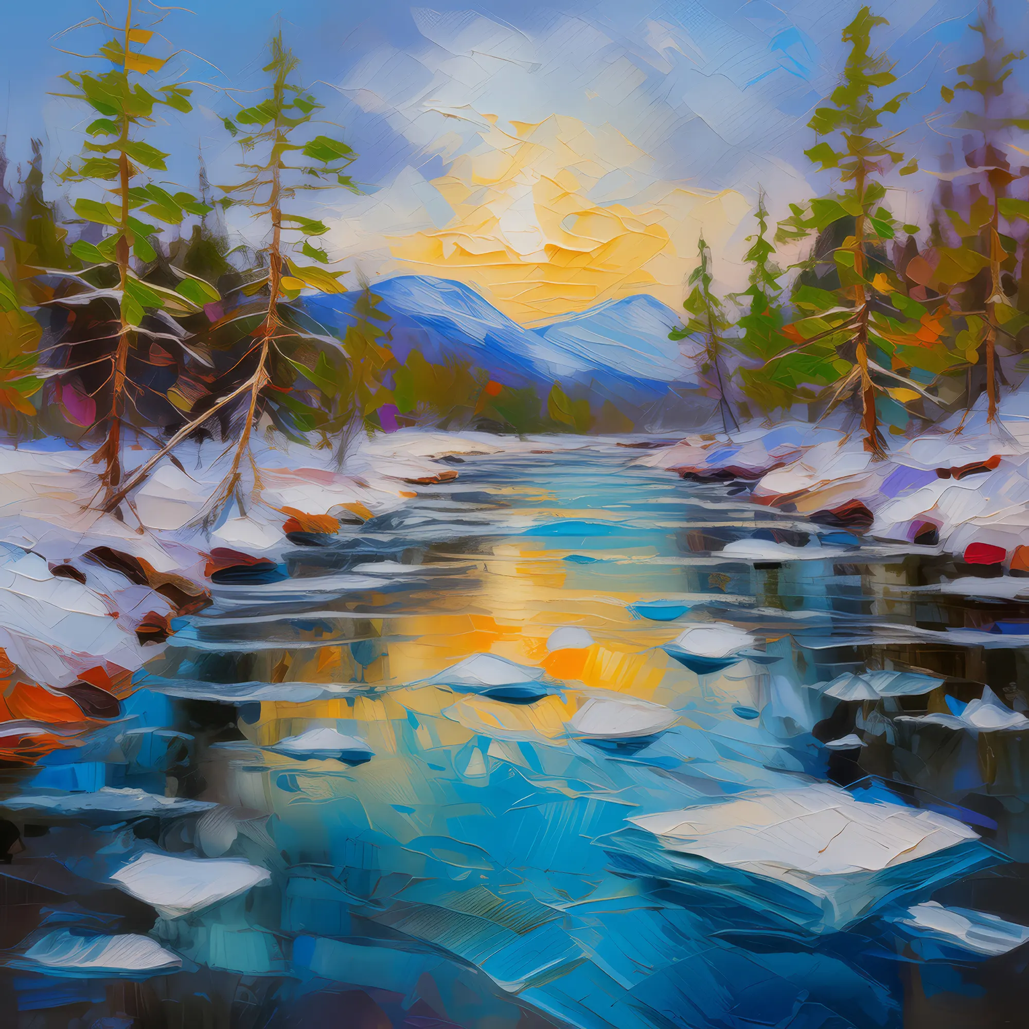 Painting: Tundra River Thaw