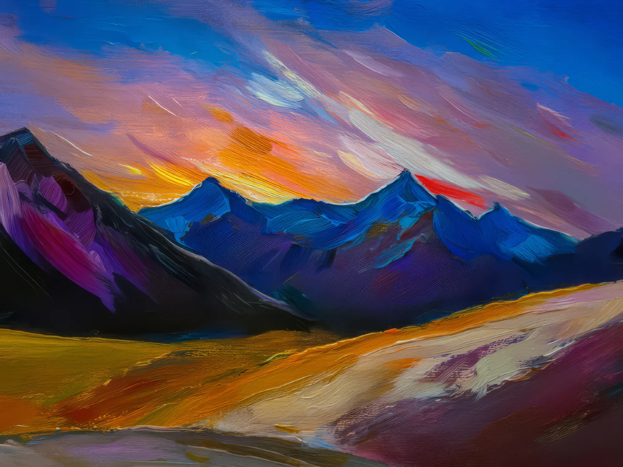 Painting: Twilight Over Alpine Desert