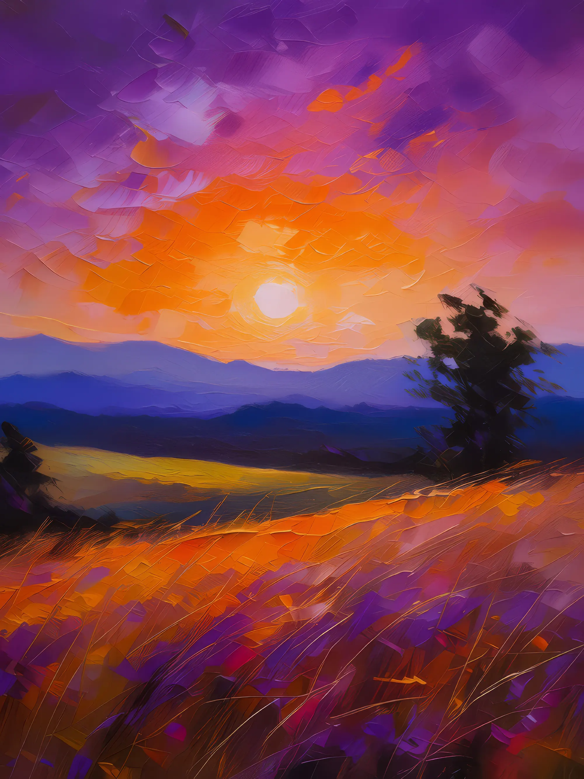 Painting: Twilight Over the Grassland