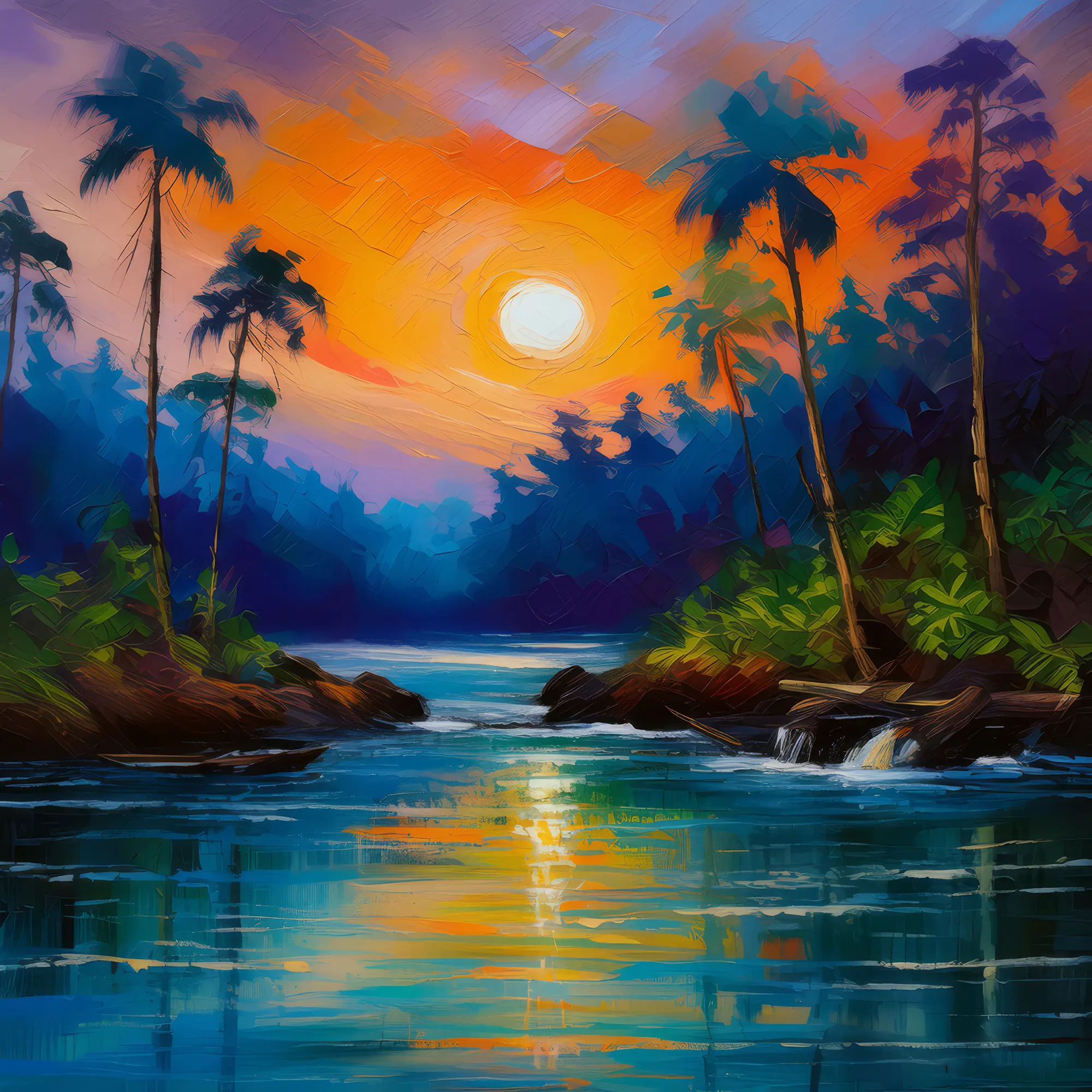 Painting: Twilight Whispers of the Jungle