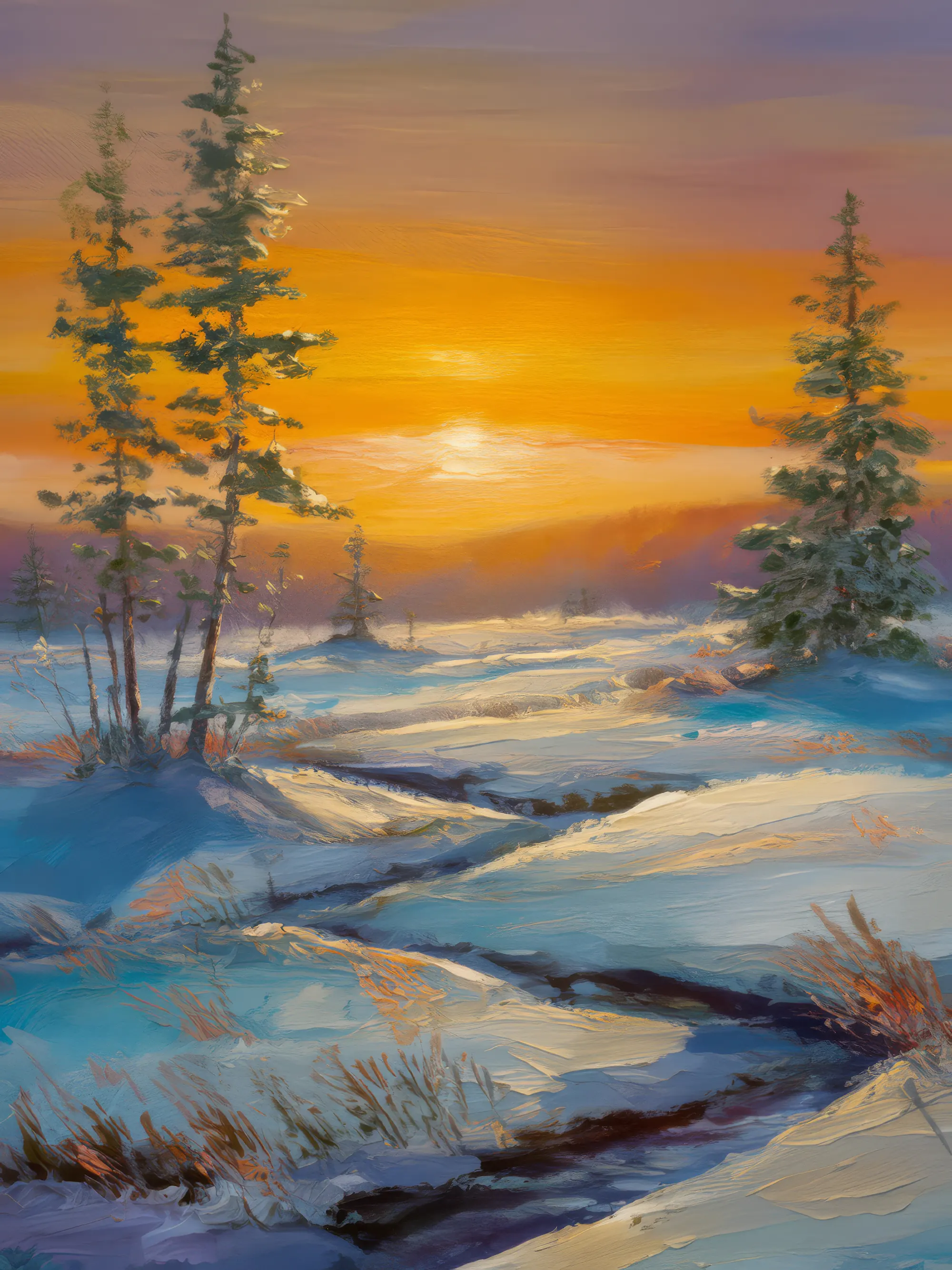 Painting: Twilight in Boreal Desert