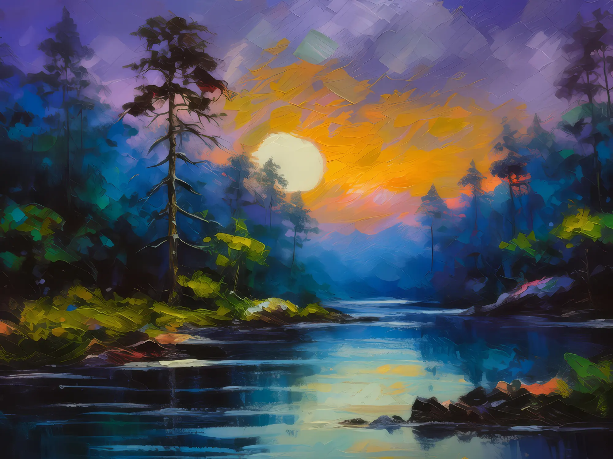 Painting: Twilight in the Forest