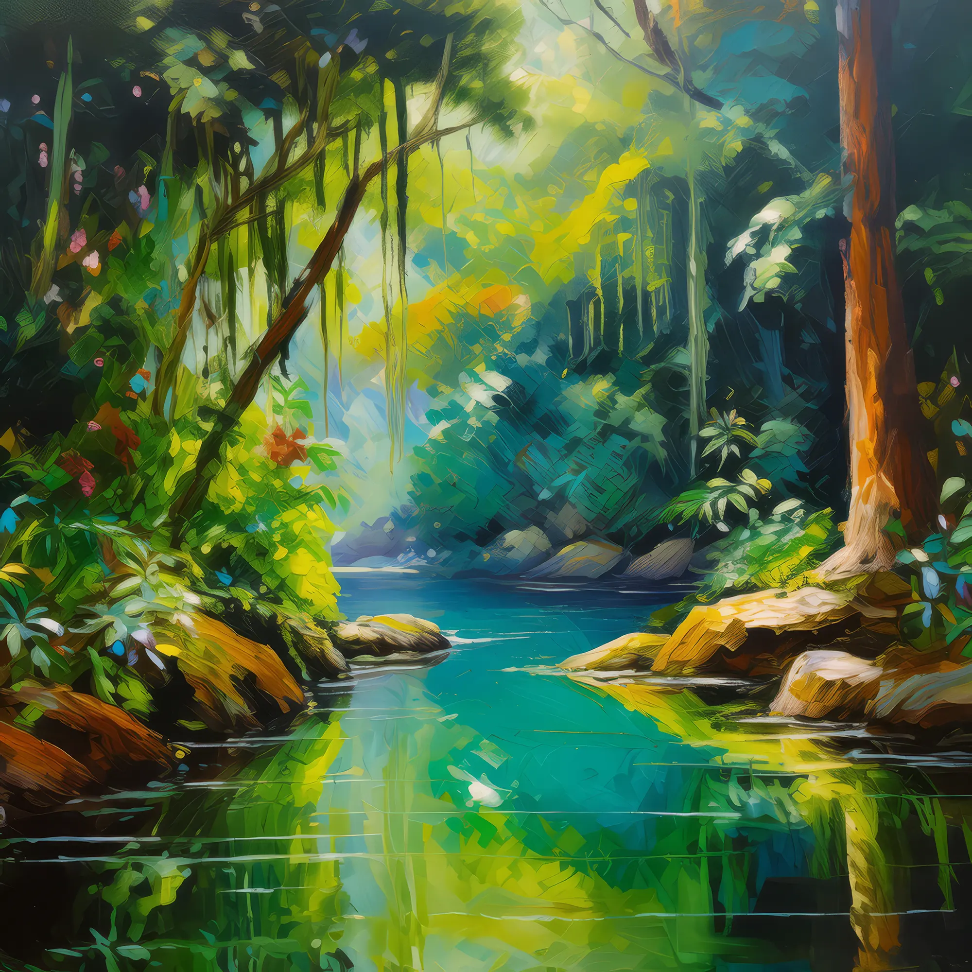 Painting: Verdant Forest Grotto