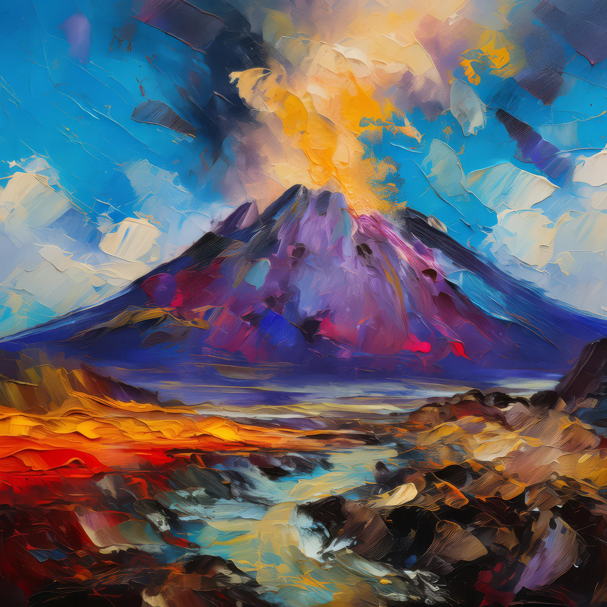 Painting: Volcanic Crag Landscape