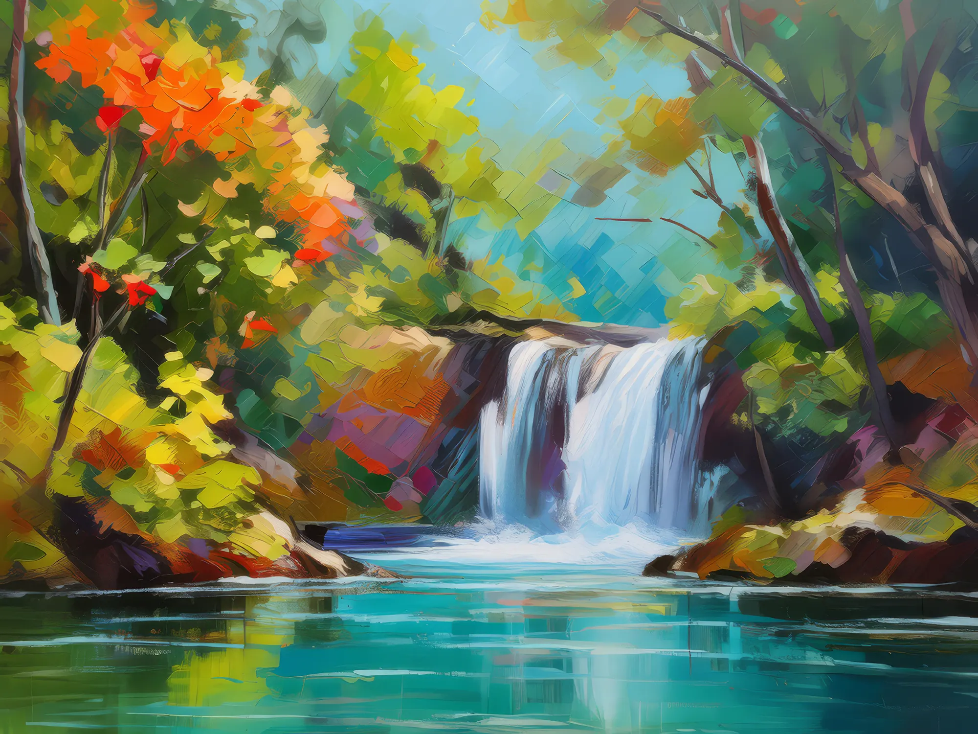 Painting: Waterfall of the Hidden Cove