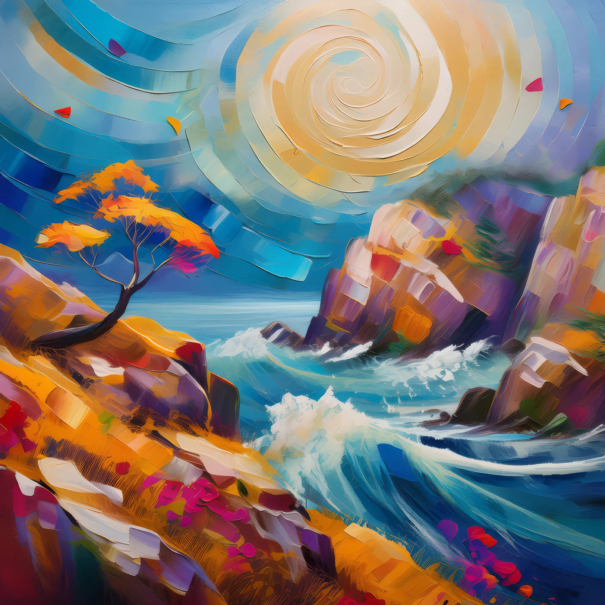 Painting: Whimsical Windswept Crag