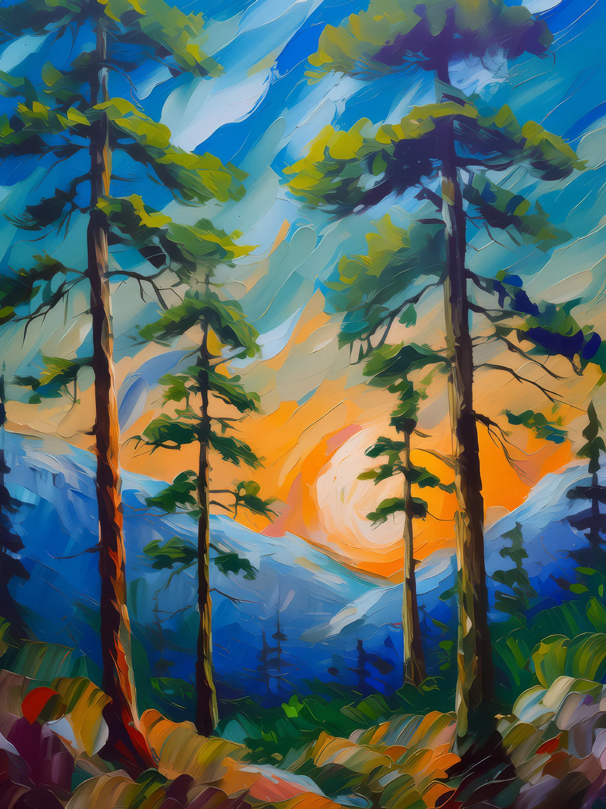 Painting: Whispering Pines at Dusk