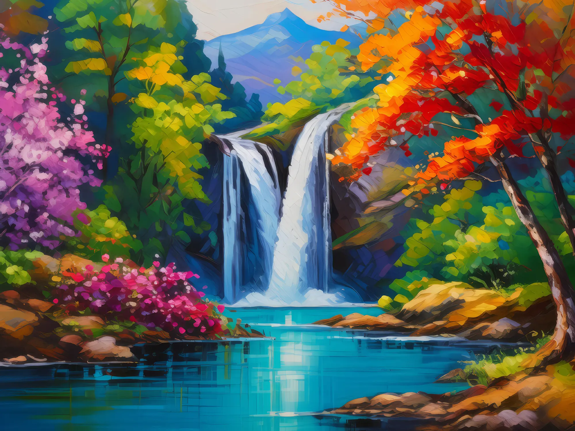 Painting: Whispering Waterfall Haven