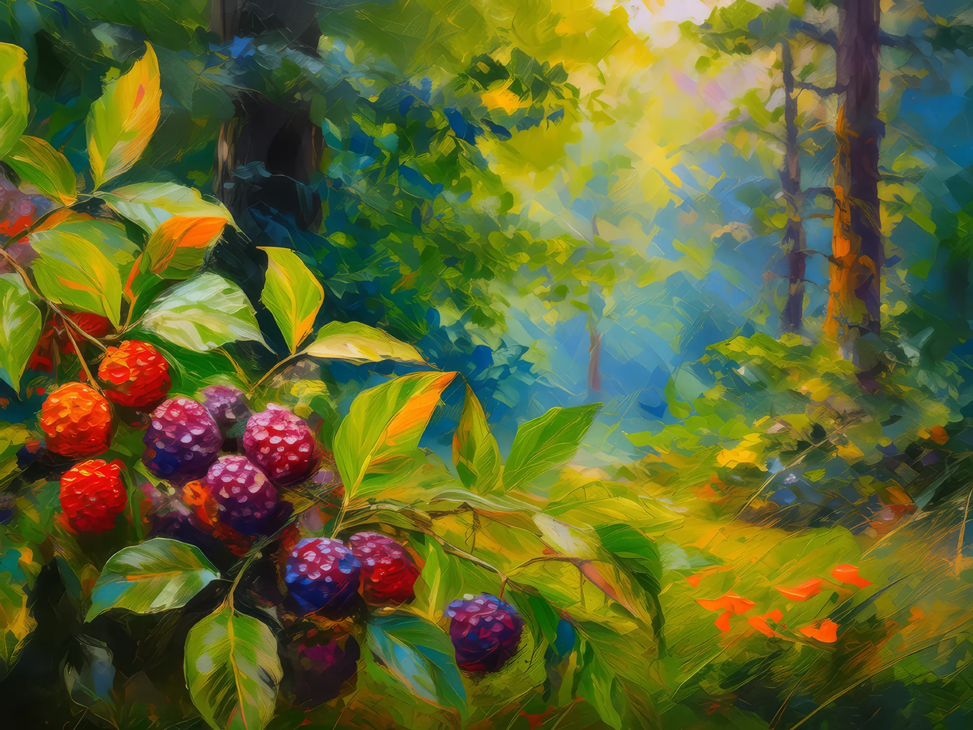 Painting: Wild Berry Harvest Time