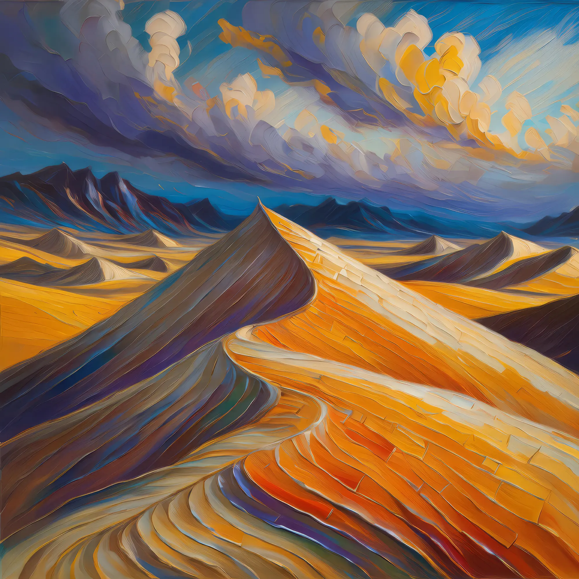 Painting: Wild Wind Alpine Desert