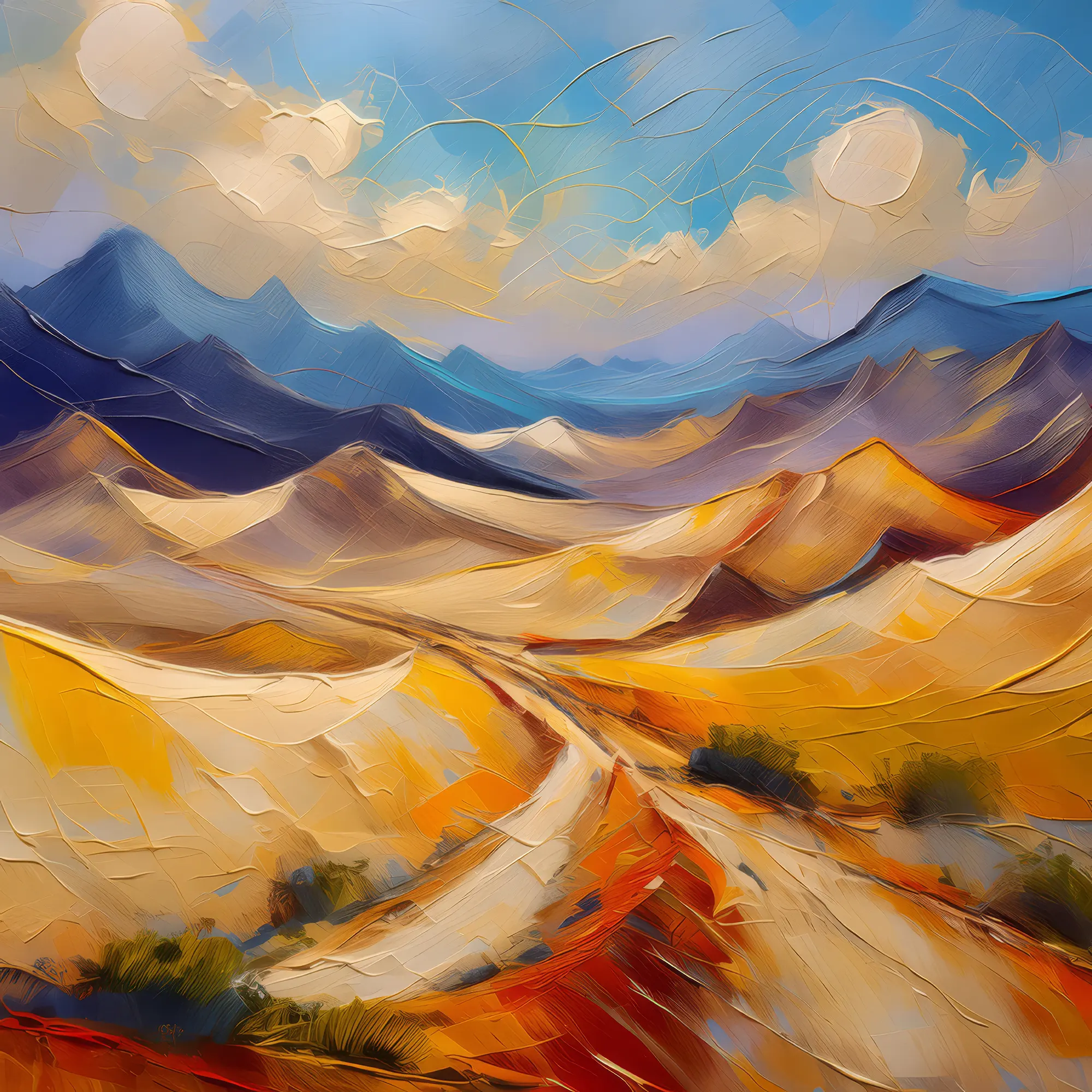 Painting: Wild Winds of Alpine Desert