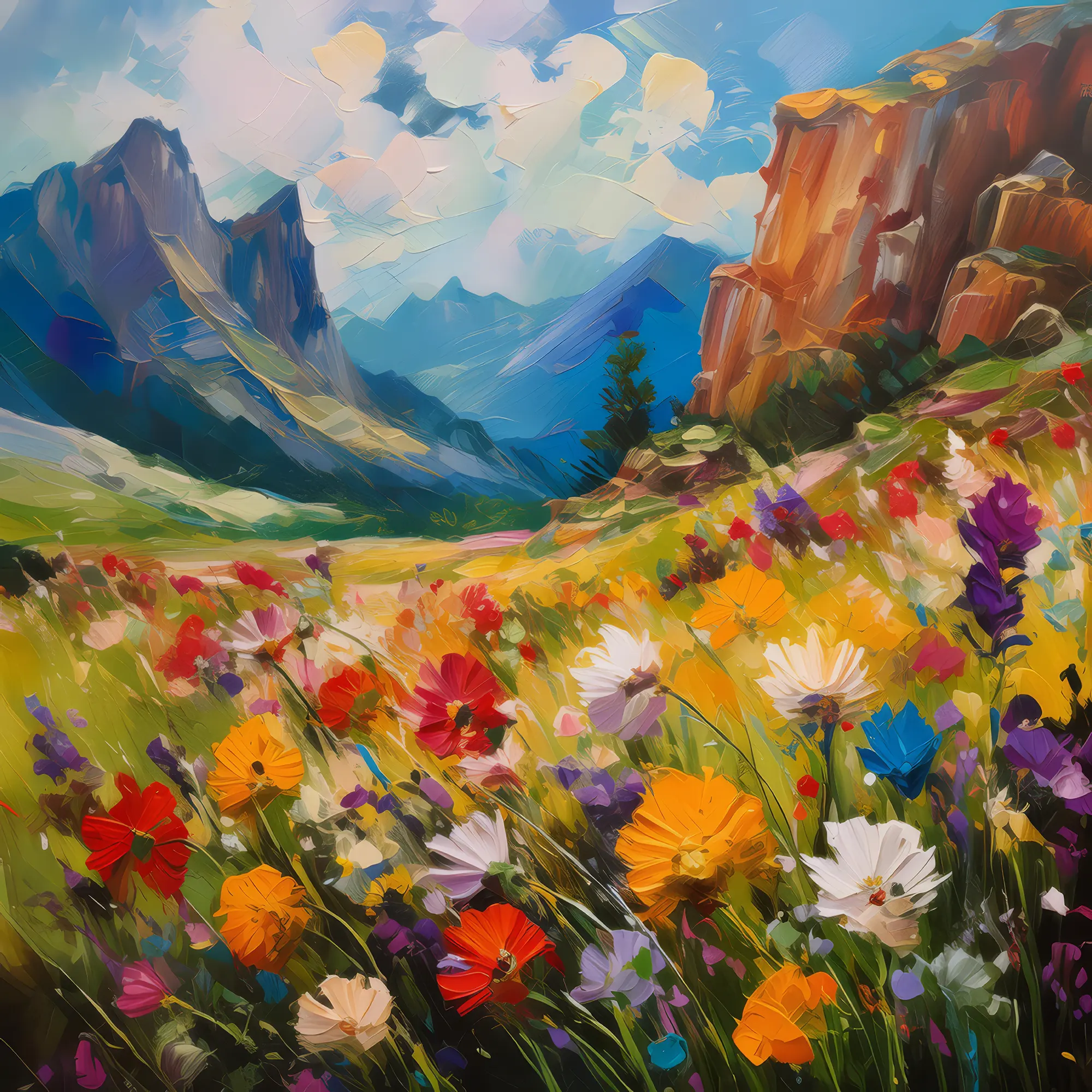 Painting: Wildflower Crag Meadow