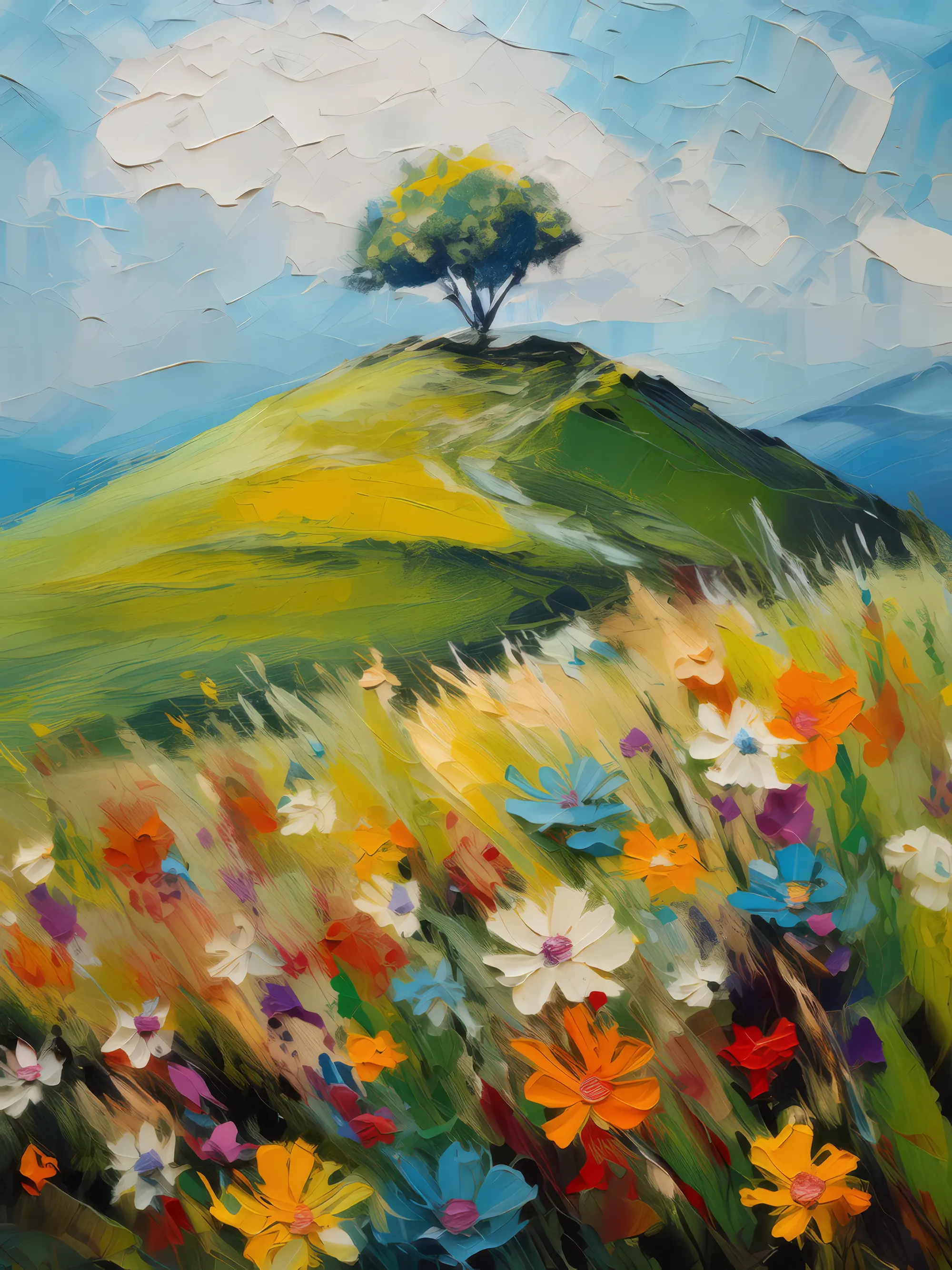 Painting: Wildflower Hill in Grassland