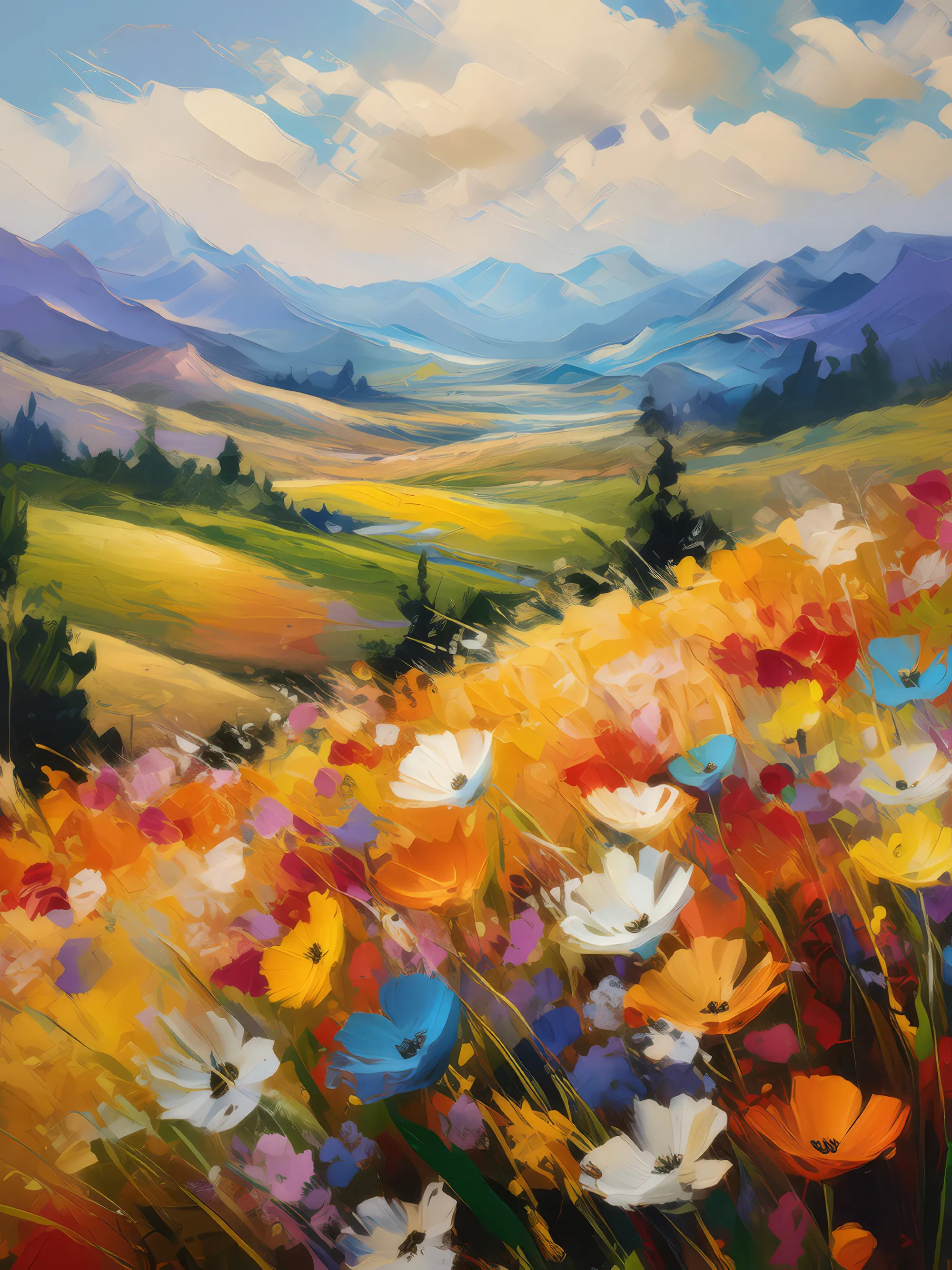 Painting: Wildflower Plateau Meadow