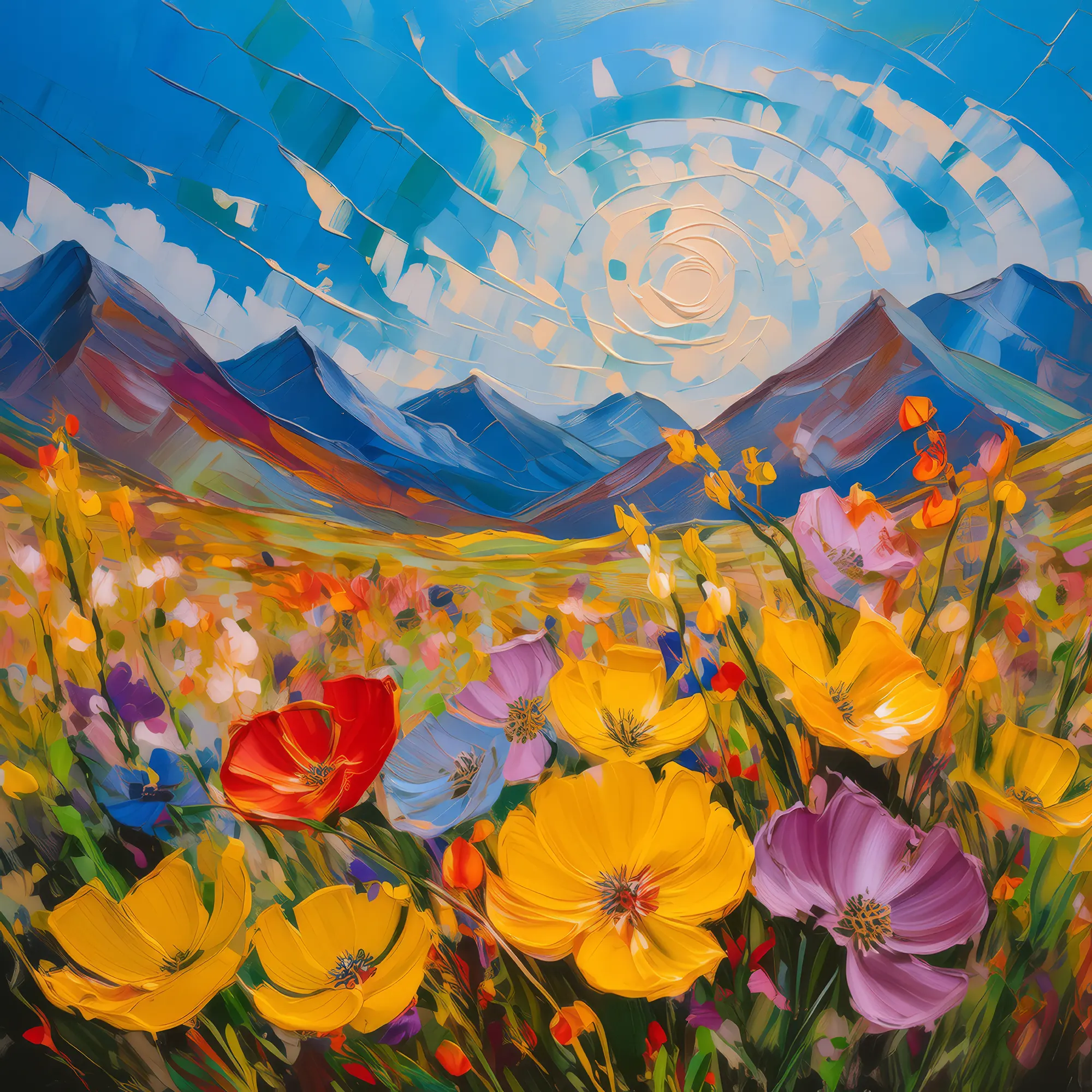 Painting: Wildflowers in Alpine Desert