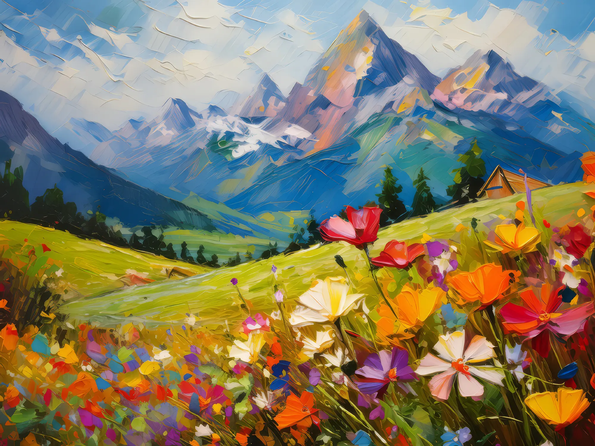 Painting: Wildflowers of the Alps