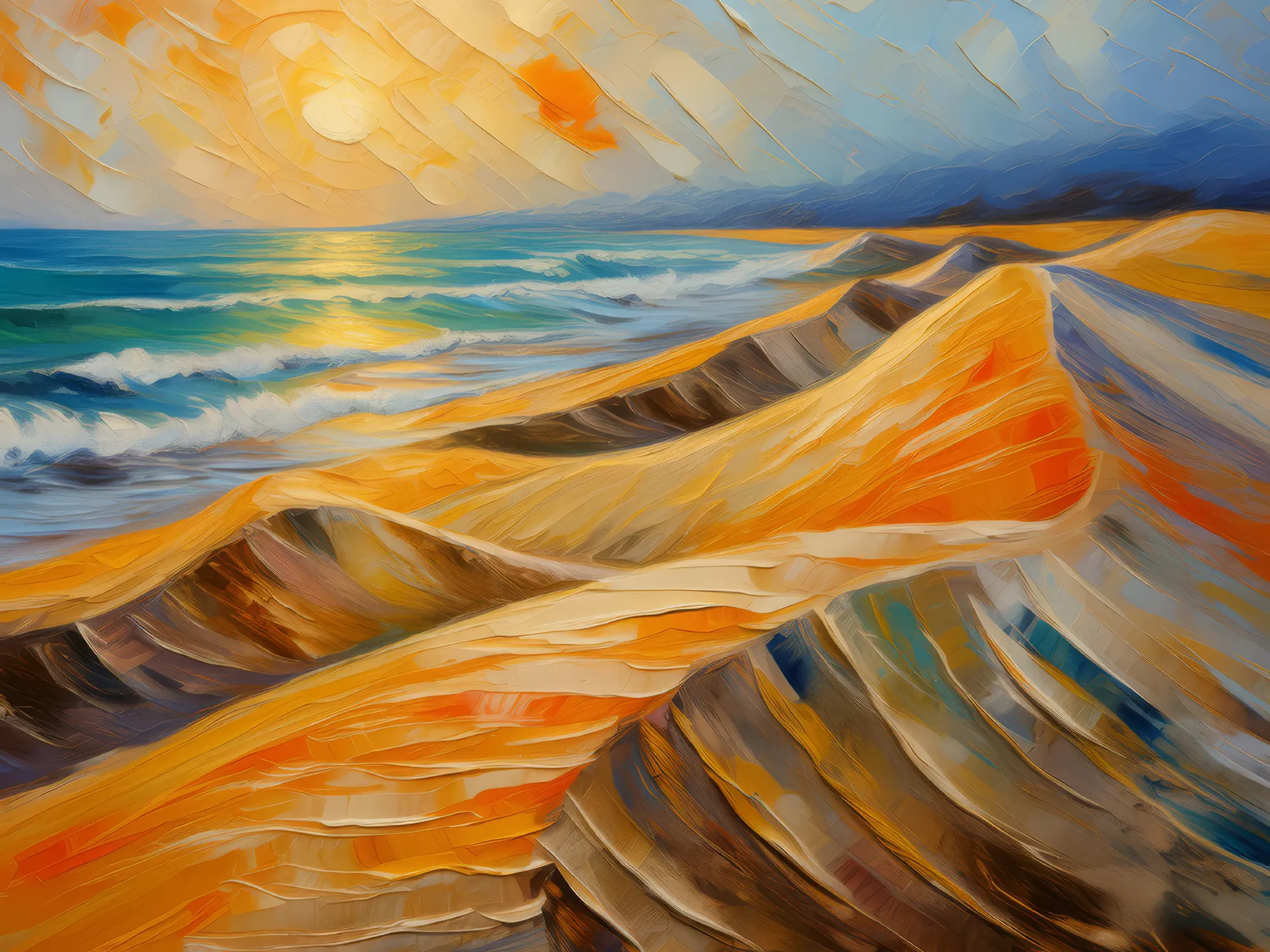 Painting: Wind Sculpted Dunes of Ocean Desert