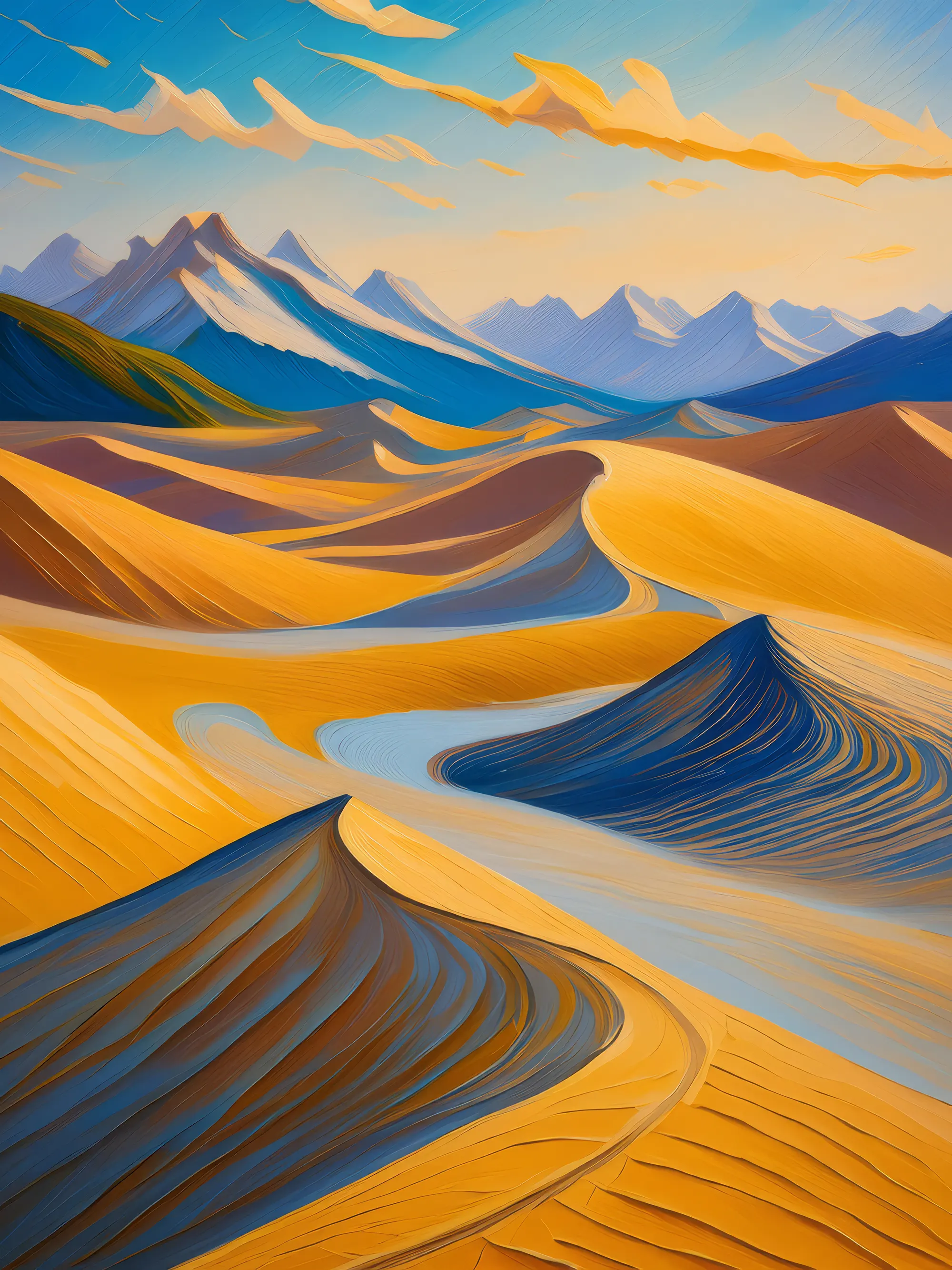 Painting: Wind-Swept Alpine Desert Vistas