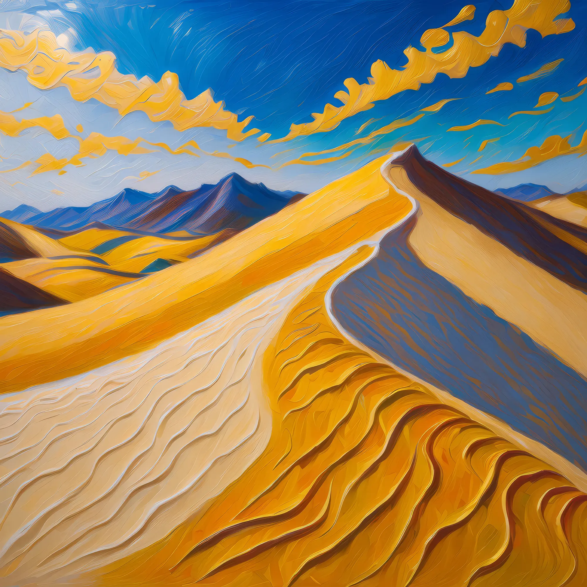 Painting: Windy Alpine Desert Afternoon