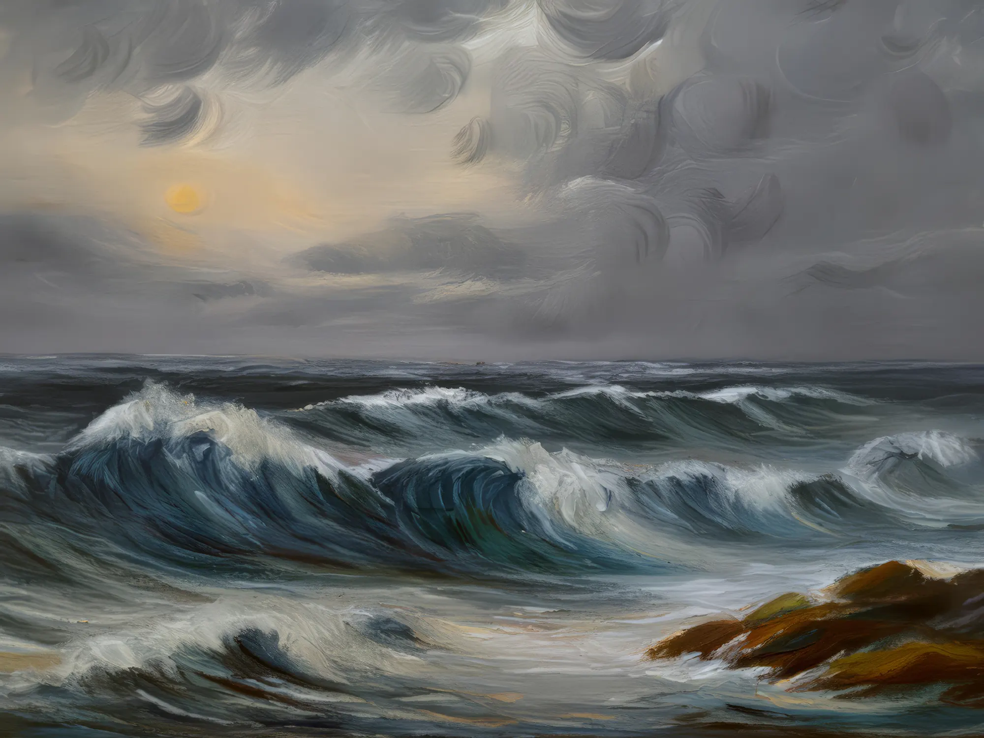 Painting: Windy Ocean Horizon