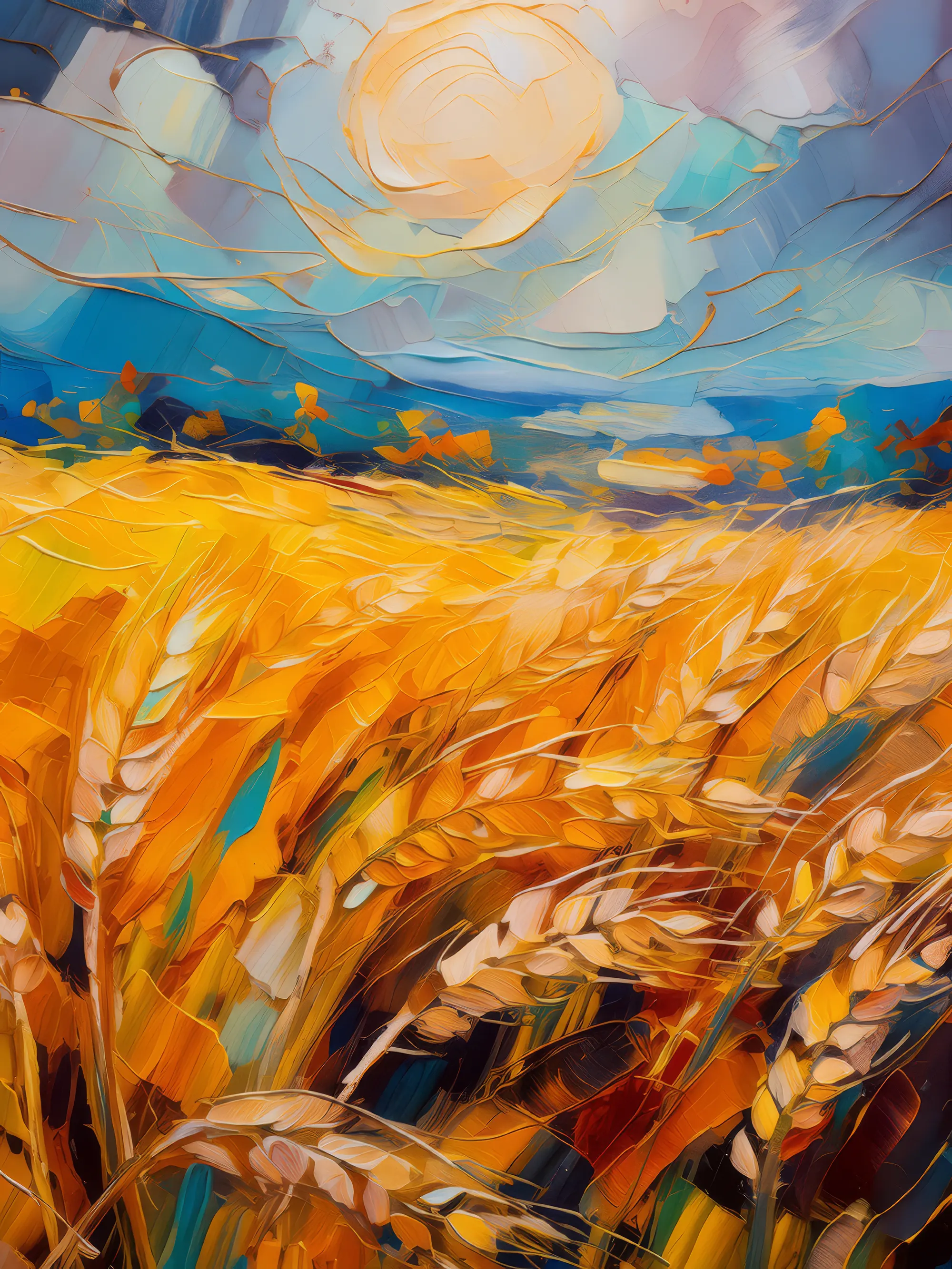 Painting: Windy Wheat Field