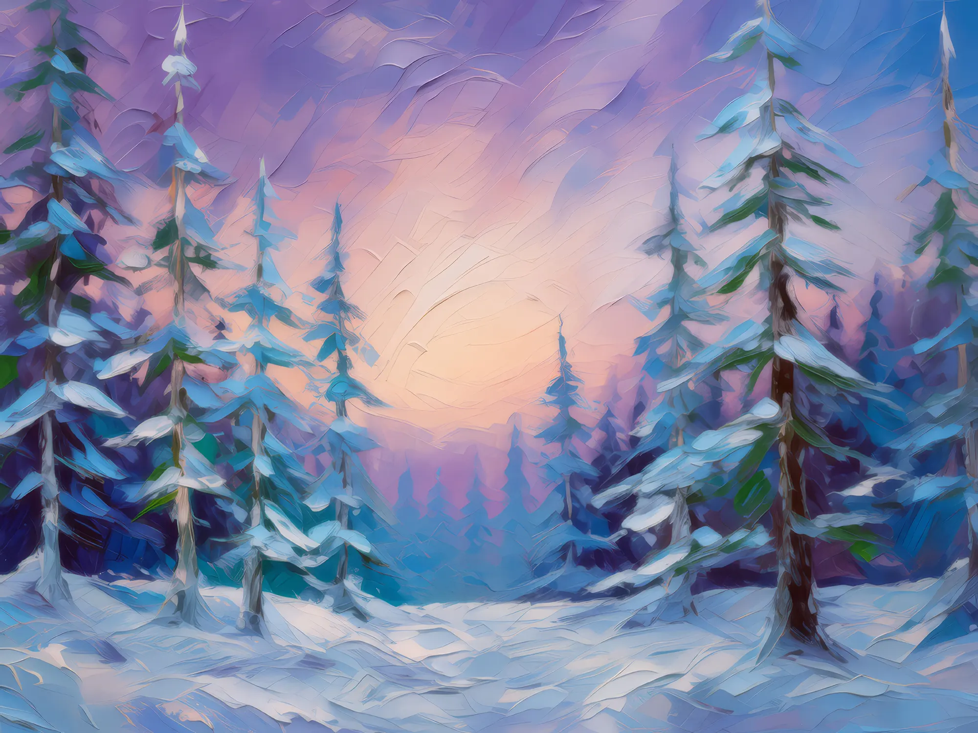 Painting: Winter Boreal Twilight