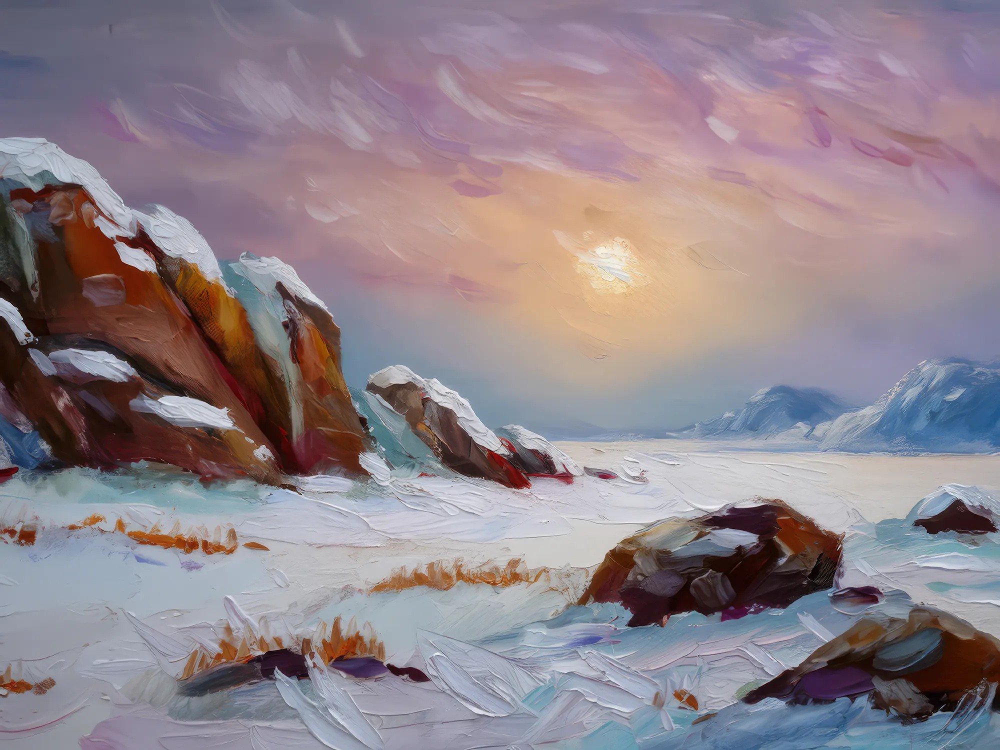 Painting: Winter Desert Landscape